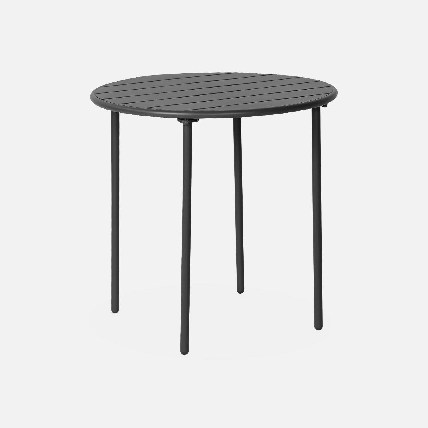 Table De Jardin Métal 2 Chaises Couleur : Anthracite – Image 5