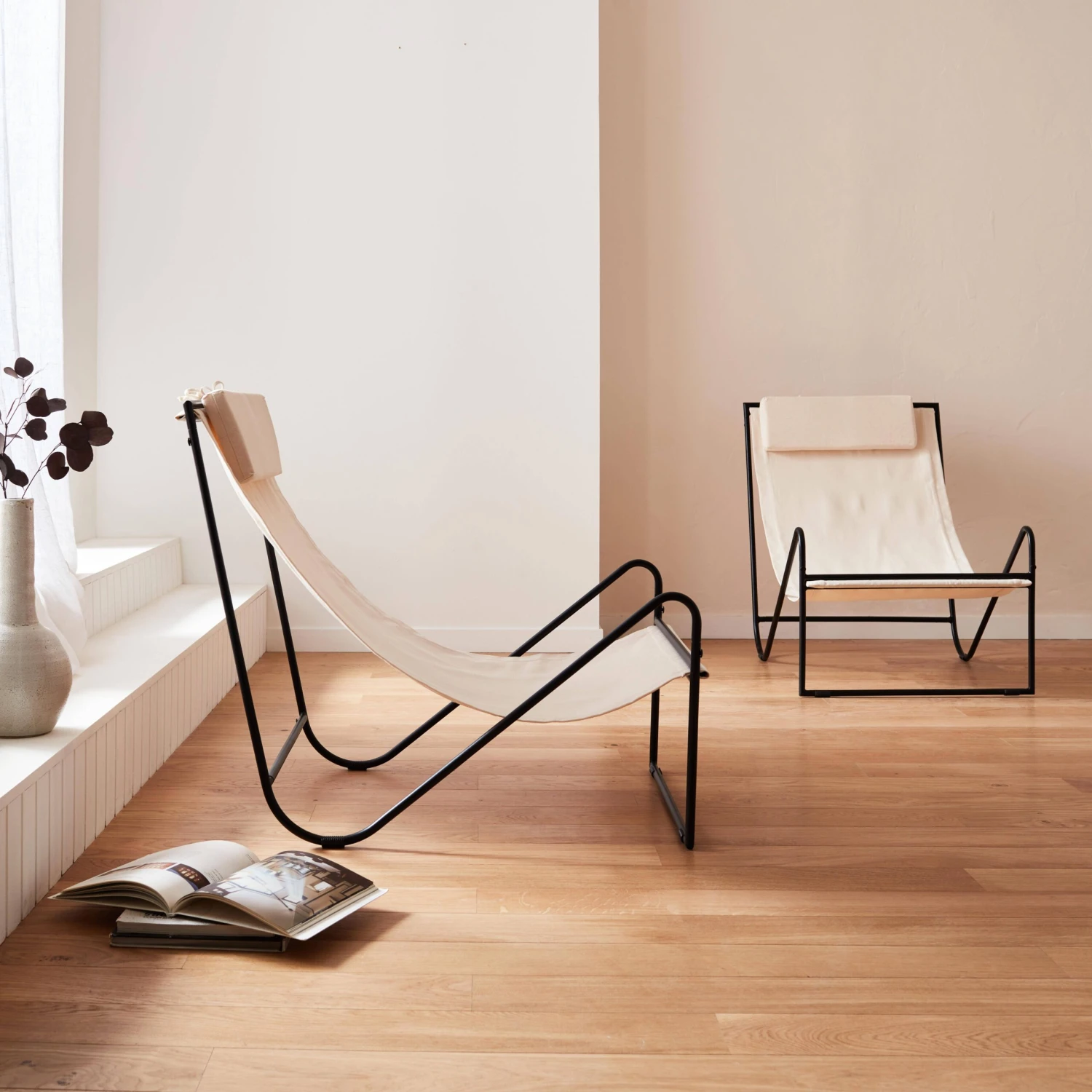 Fauteuil Relax En Toile, Structure Métal (lot De 2) – Image 4