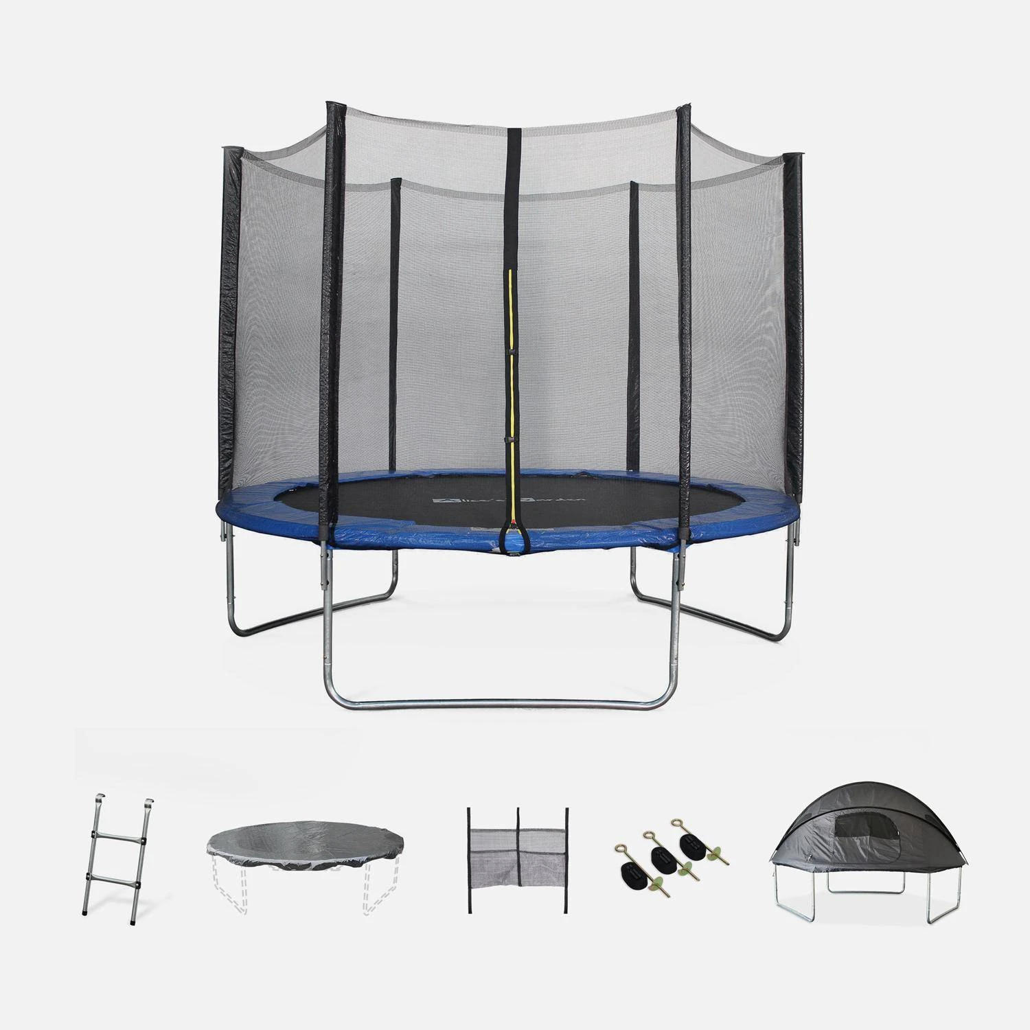 Trampoline 305cm Avec Pack D'accessoires + Tente De Camping