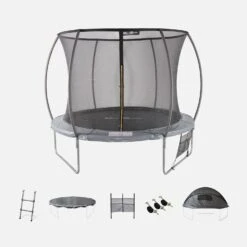 Trampoline 305cm Filet Intérieur Avec Pack D'accessoires + Tente De Camping