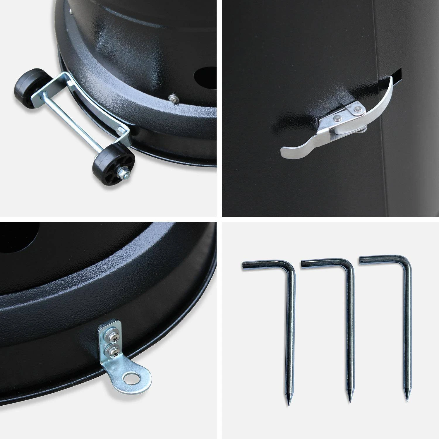 Parasol Chauffant Gaz 12,5kW Couleur : Noir â Image 5