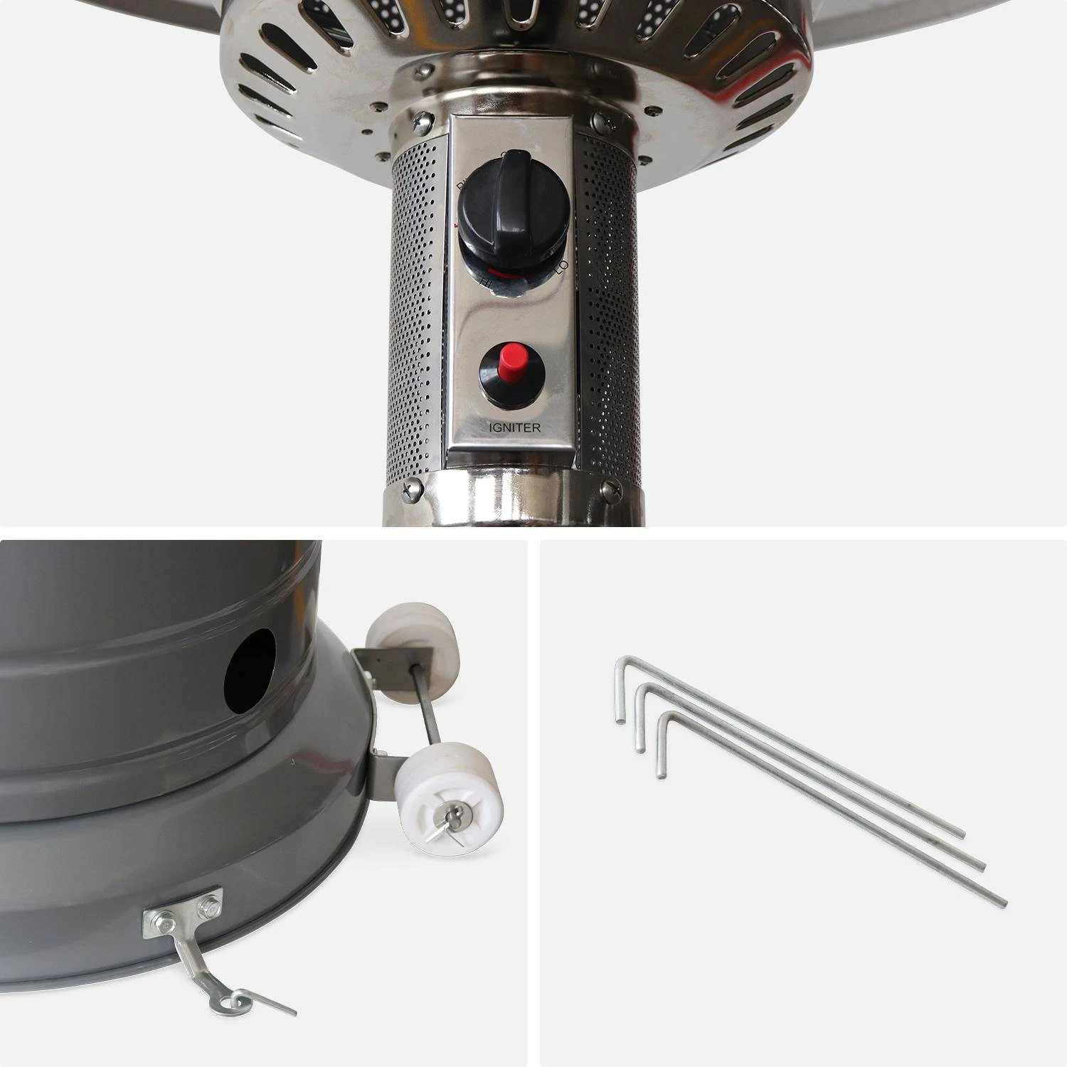 Lot De 2 Parasols Chauffants Gaz 13kW â Image 5