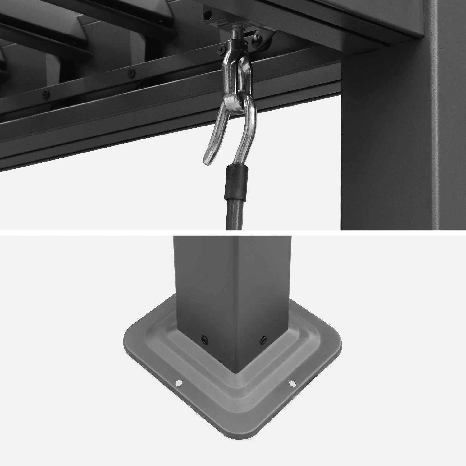 Pergola Bioclimatique, Aluminium Et Acier, 3x3 M, Lames Orientables â Image 6