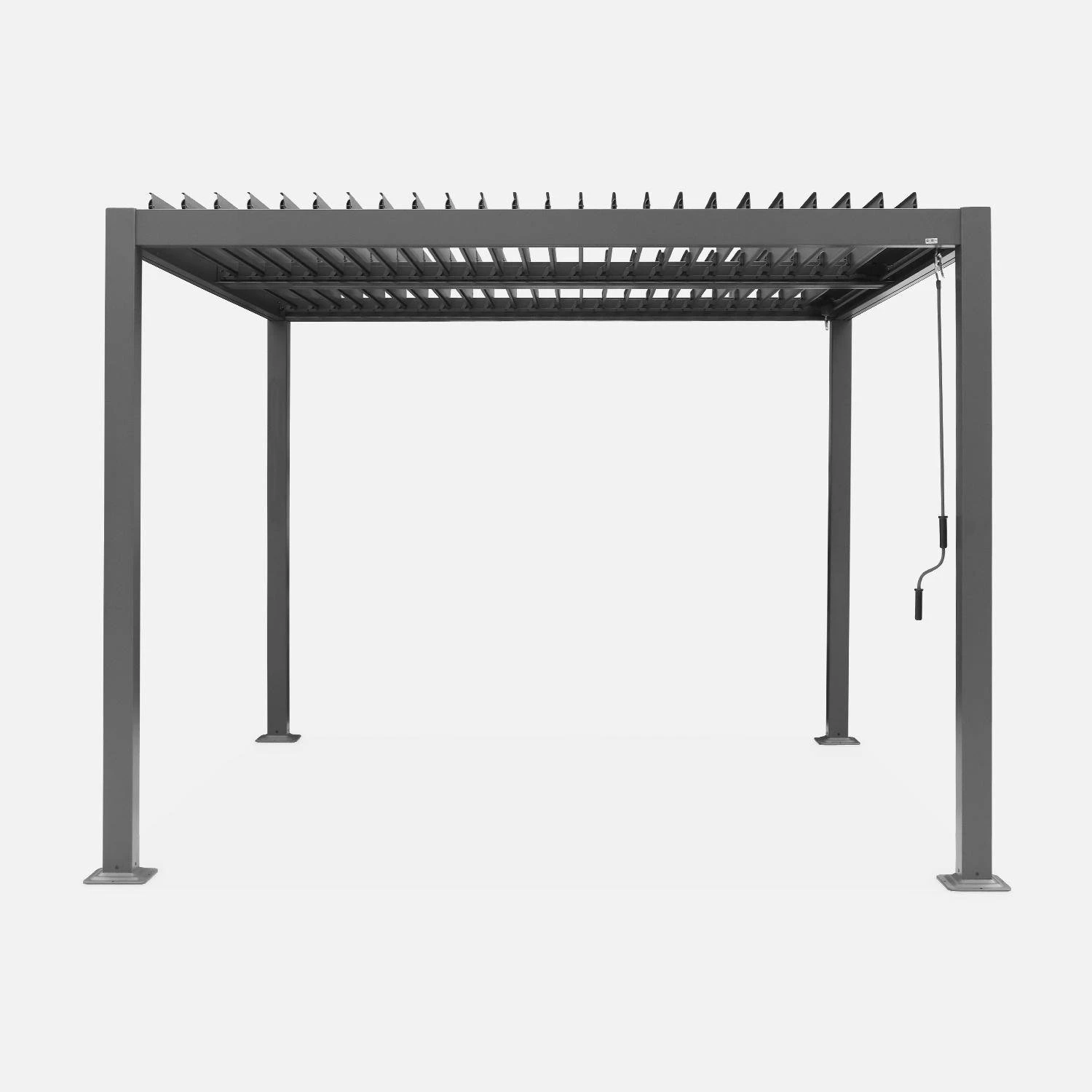 Pergola Bioclimatique, Aluminium Et Acier, 3x3 M, Lames Orientables â Image 2