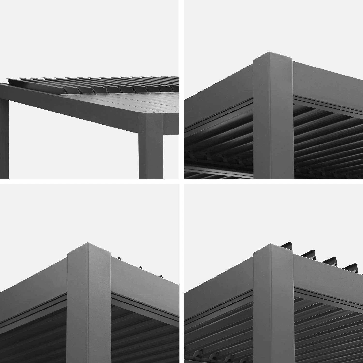Pergola Bioclimatique, Aluminium Et Acier, 3x3 M, Lames Orientables â Image 4