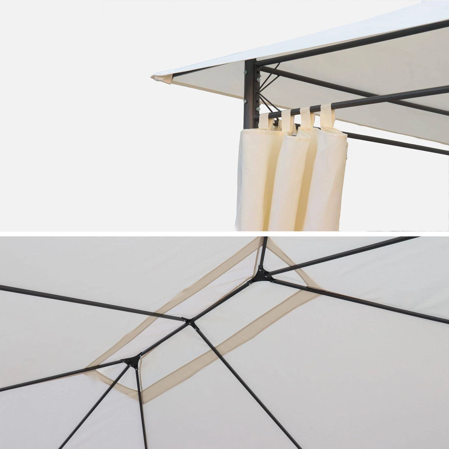 Toile De Toit Pour Pergola 3x4m Divio Couleur : Ecru â Image 2