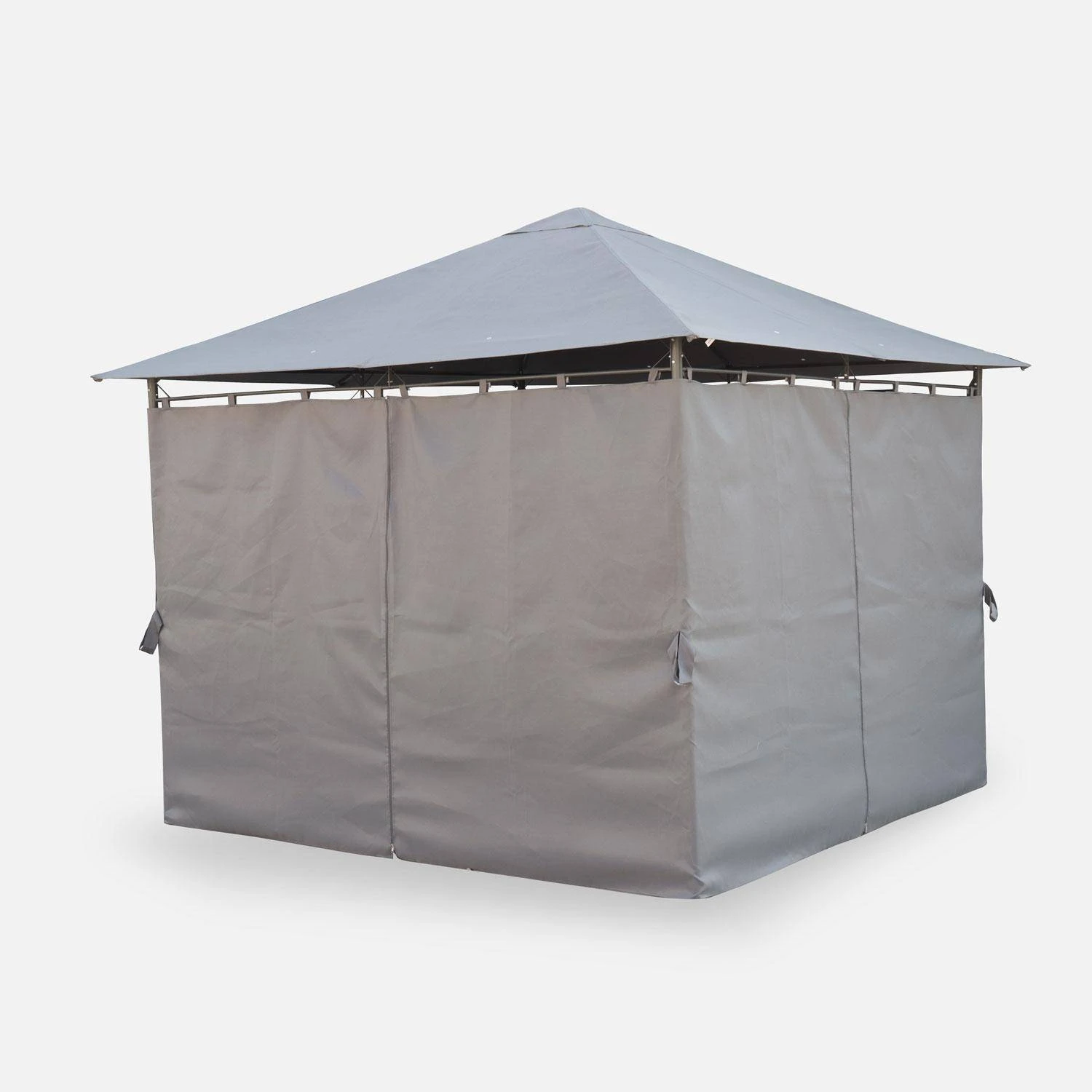 Tonnelle 3x3m Avec Rideaux Couleur : Gris â Image 3