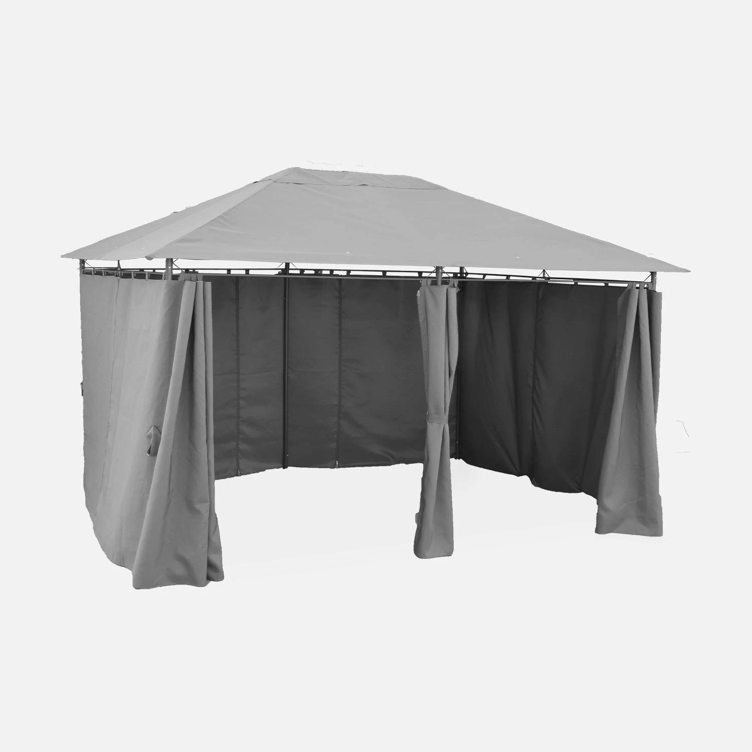 Tonnelle 3x4 M Avec Rideaux Couleur : Gris â Image 2