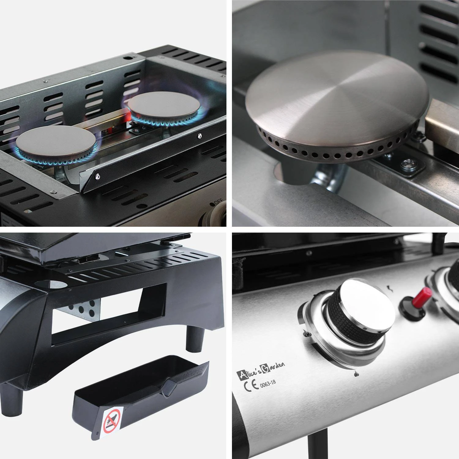 Plancha Gaz 2 Brûleurs Inox 5kW – Image 4