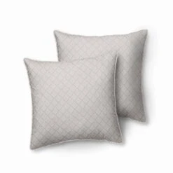 Lot De 2 Coussins De Décoration - 38x38cm - Carré Couleur : Gris Taupe