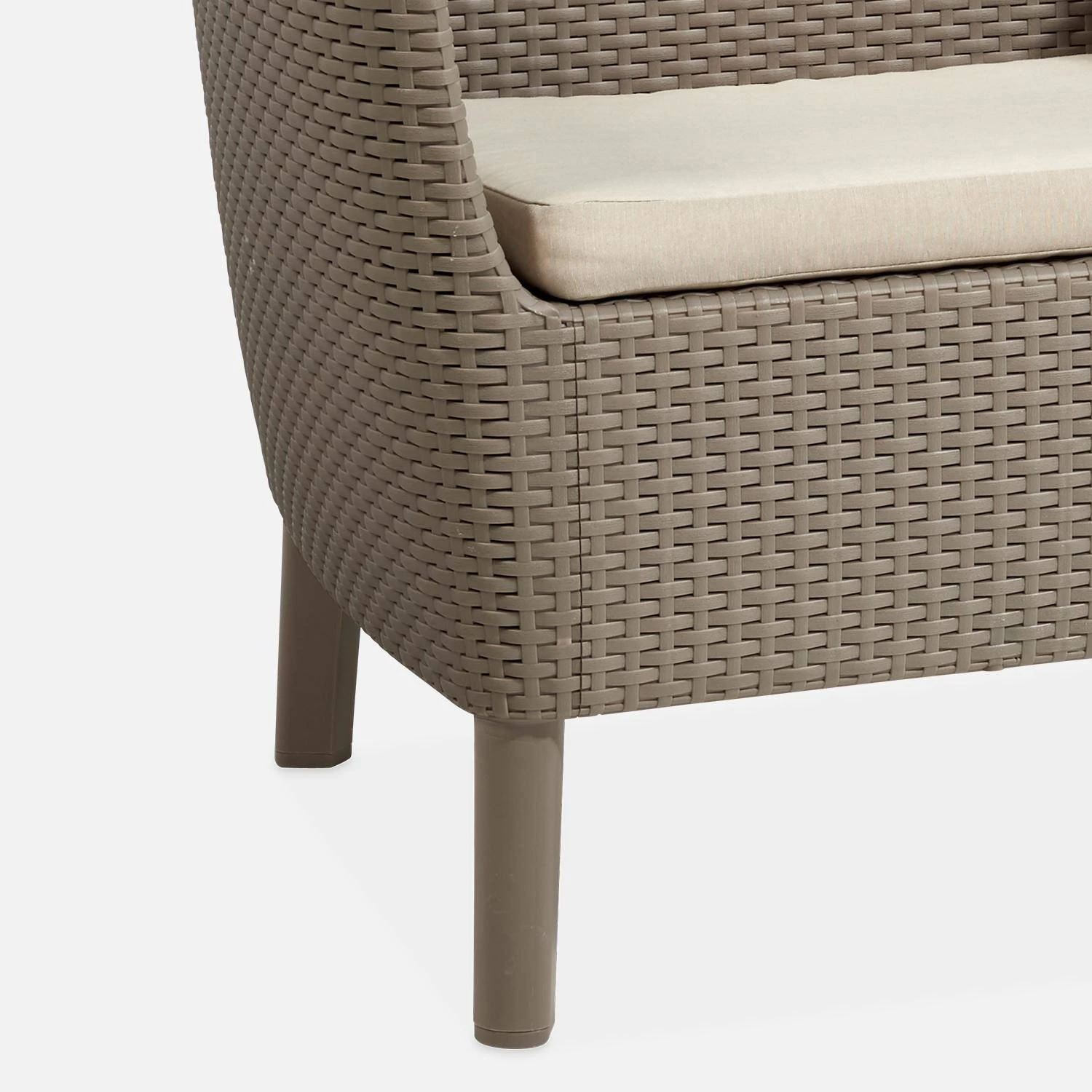 Salon De Jardin Imitation Rotin 4 Places Couleur : Cappuccino / Sable â Image 5