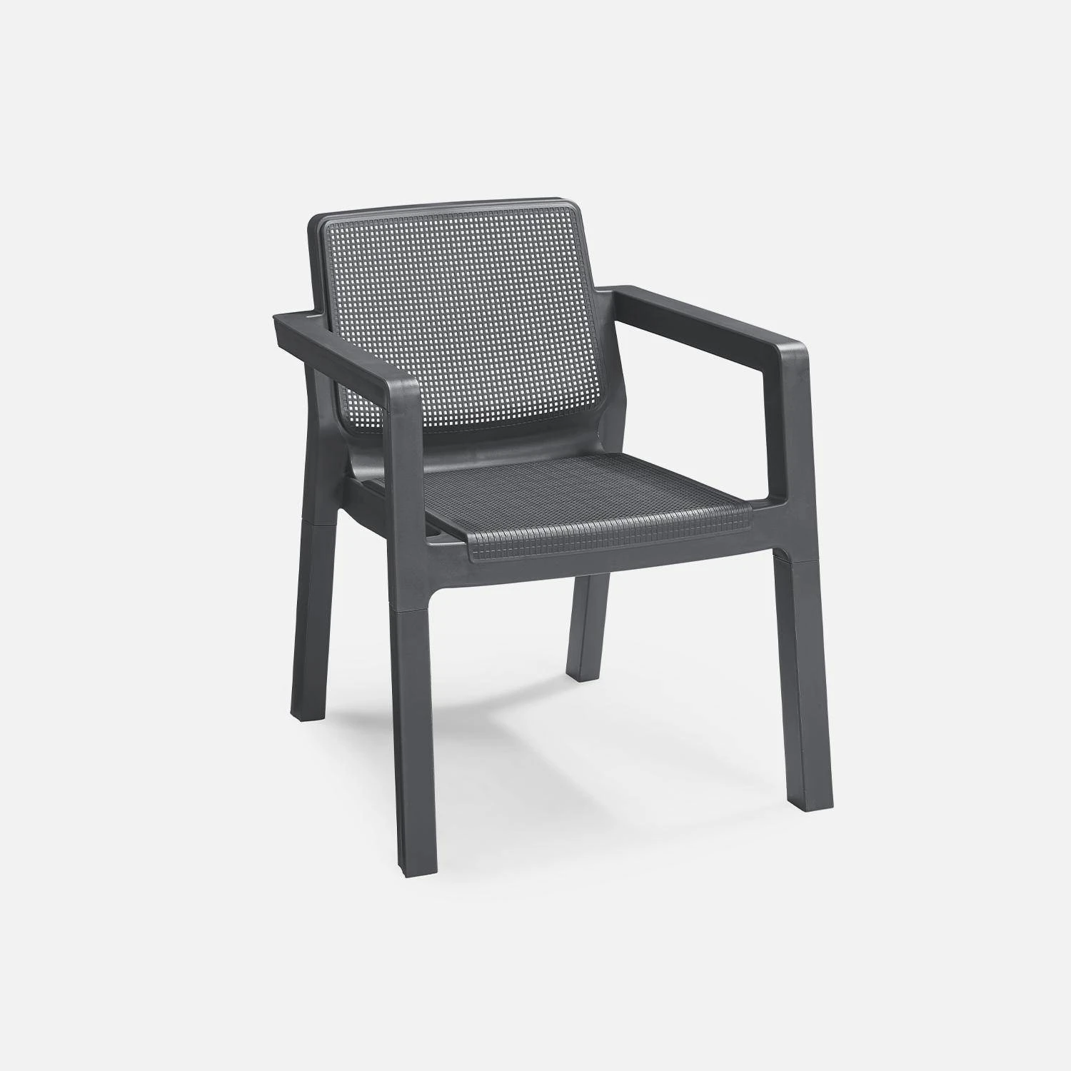 Salon De Jardin Résine Injectée 4 Places Sans Coussins – Image 4