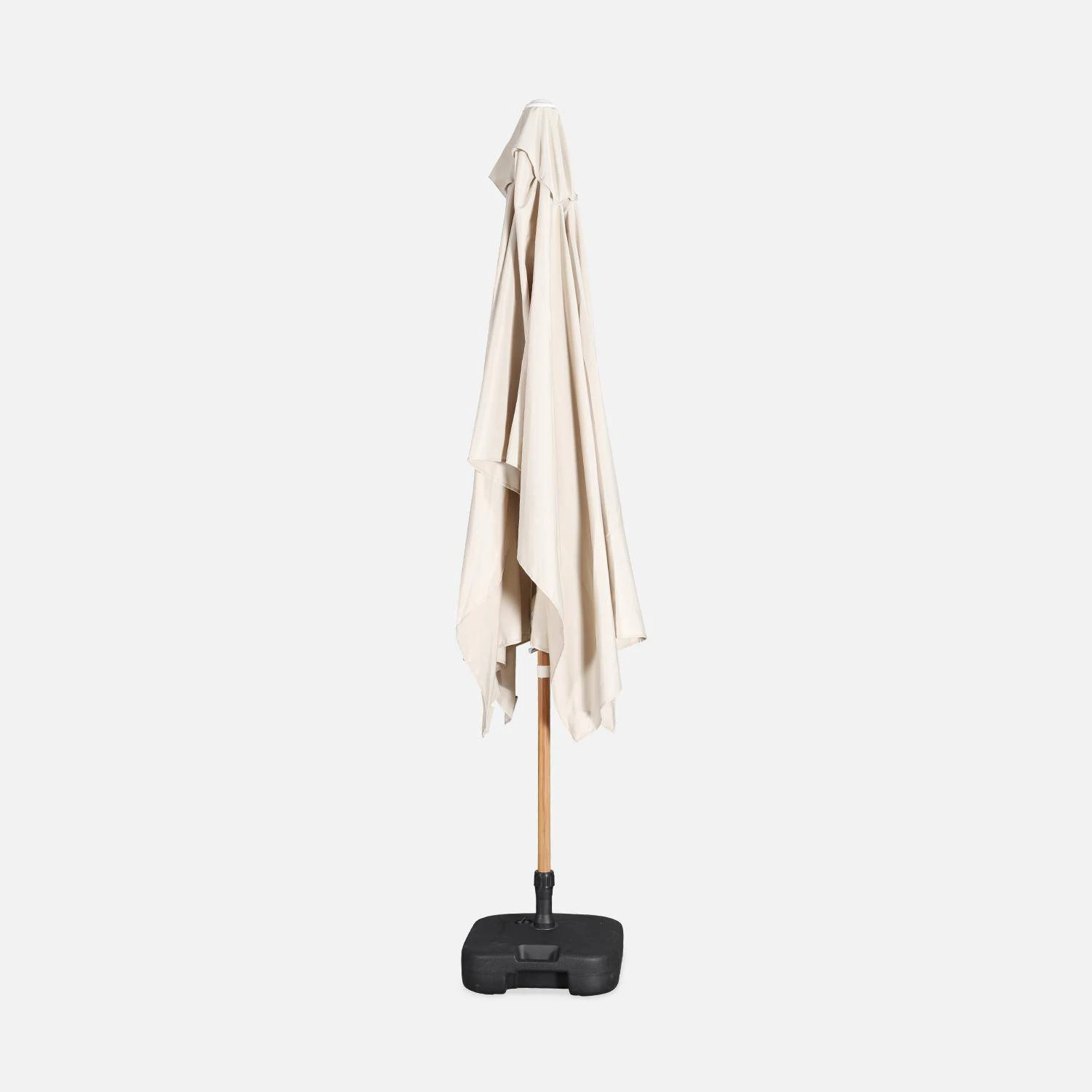 Parasol Rectangulaire 2x3m, Mât Effet Bois Couleur : Sable – Image 5
