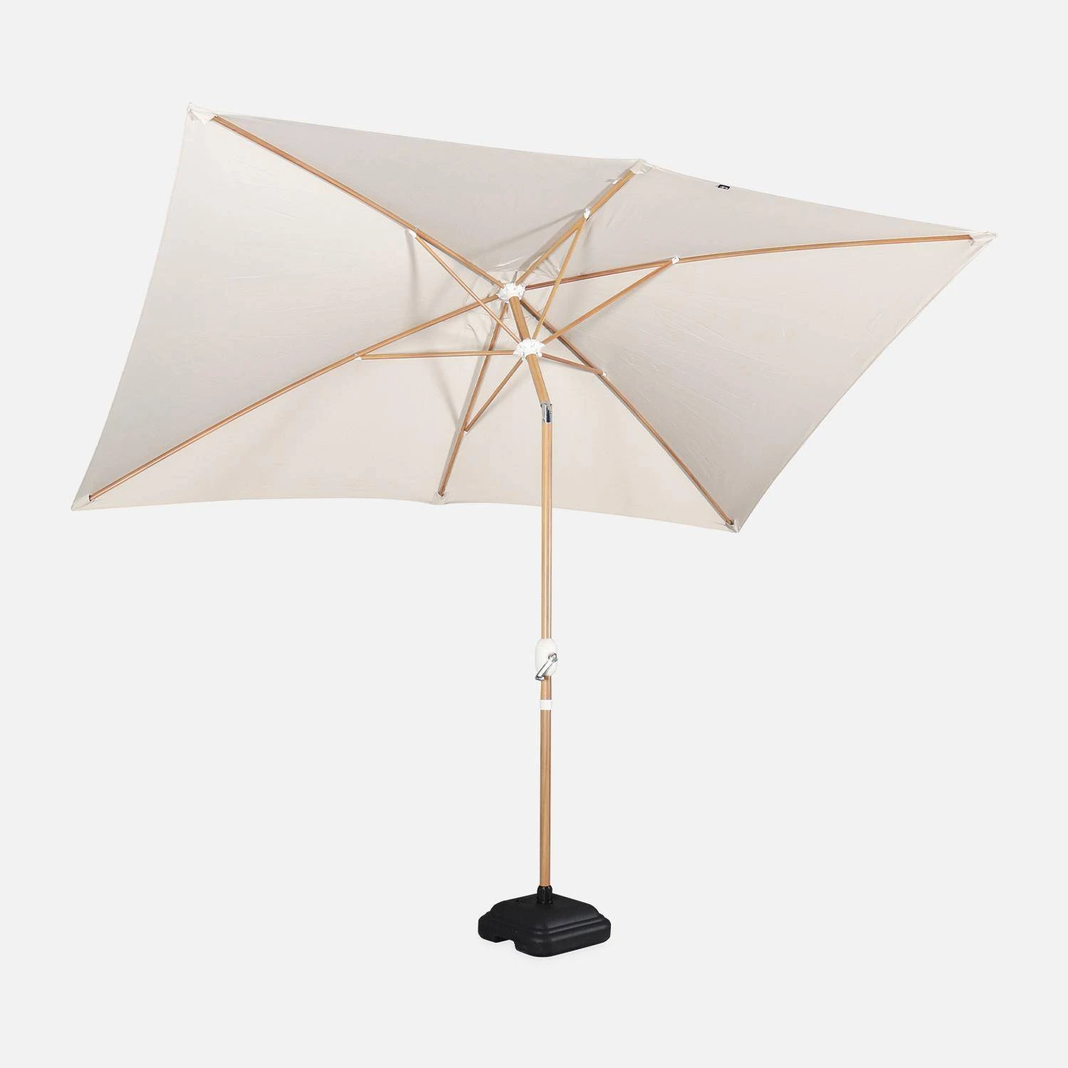 Parasol Rectangulaire 2x3m, Mât Effet Bois Couleur : Sable – Image 4