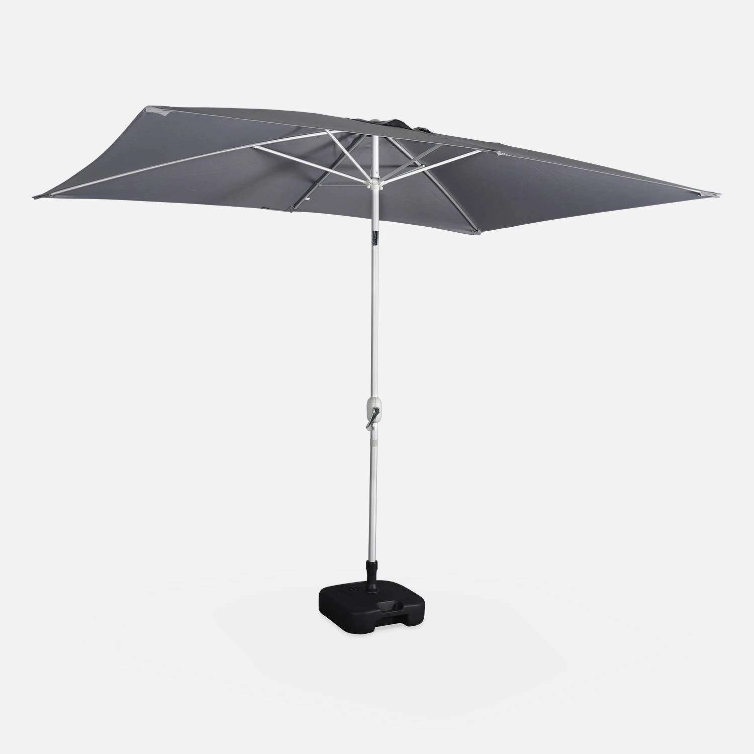 Parasol Rectangulaire 2x3m, Aluminium Anodisé Couleur : Gris – Image 3
