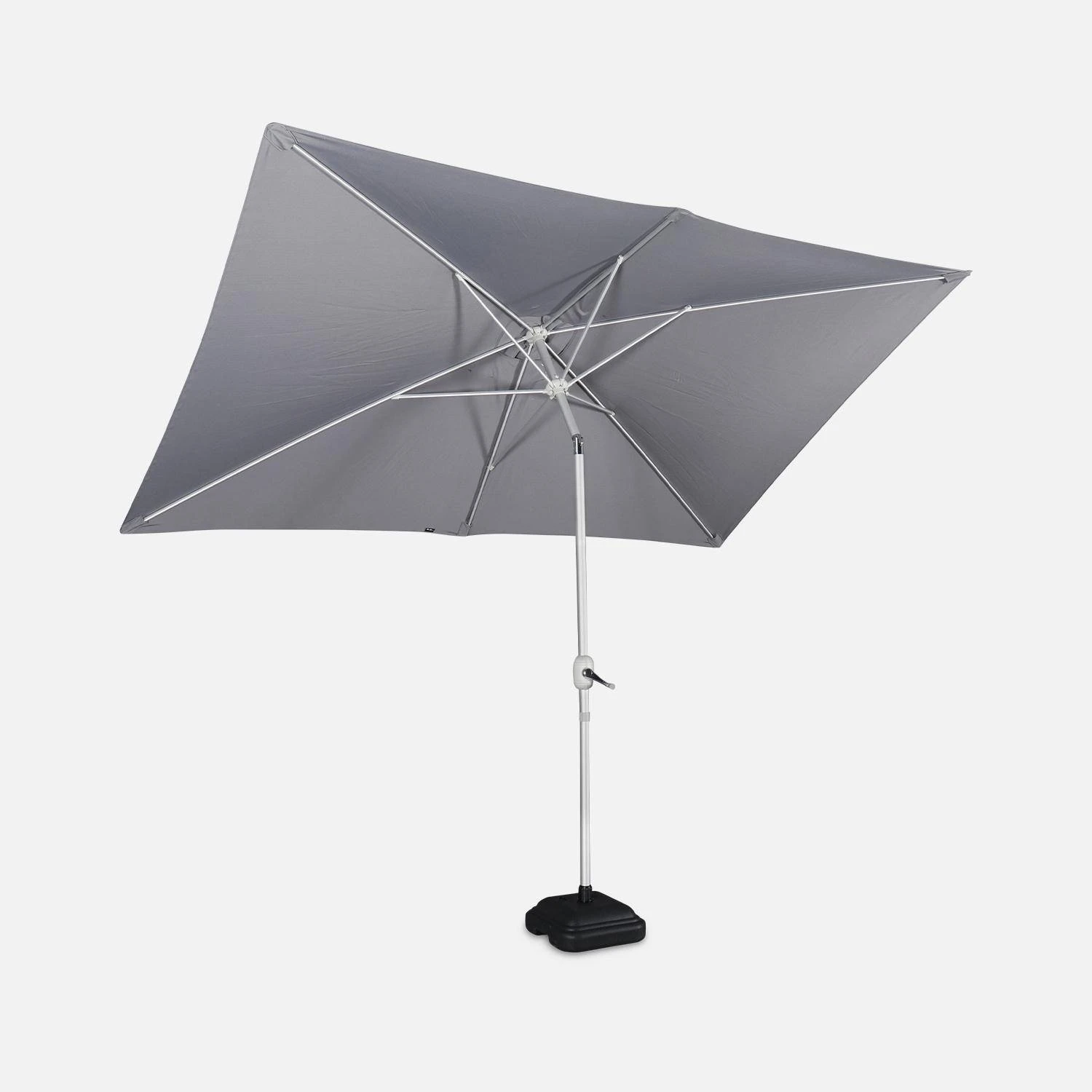 Parasol Rectangulaire 2x3m, Aluminium Anodisé Couleur : Gris – Image 5