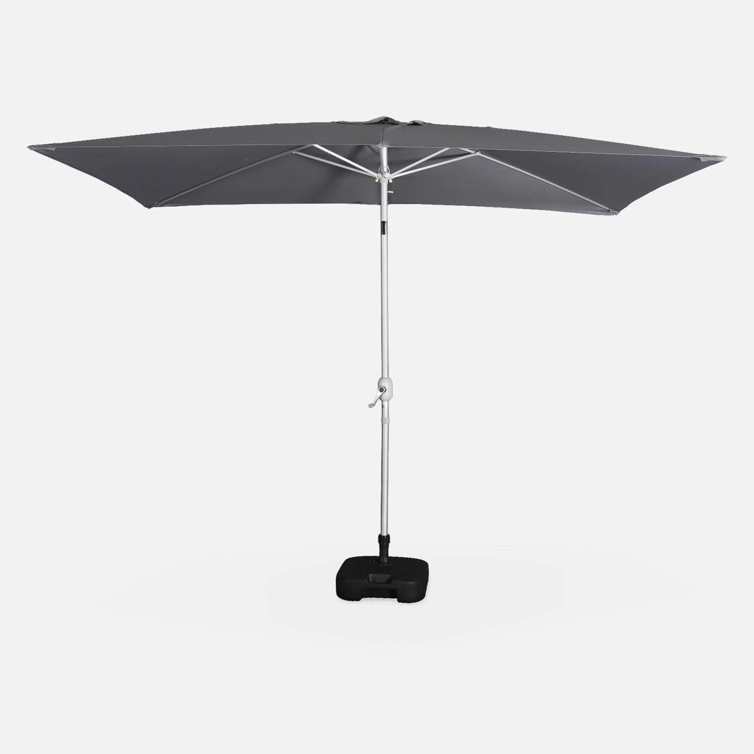 Parasol Rectangulaire 2x3m, Aluminium Anodisé Couleur : Gris – Image 4