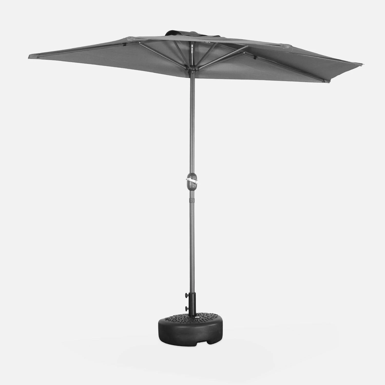 Demi-parasol Pour Balcon 2.5m Couleur : Gris