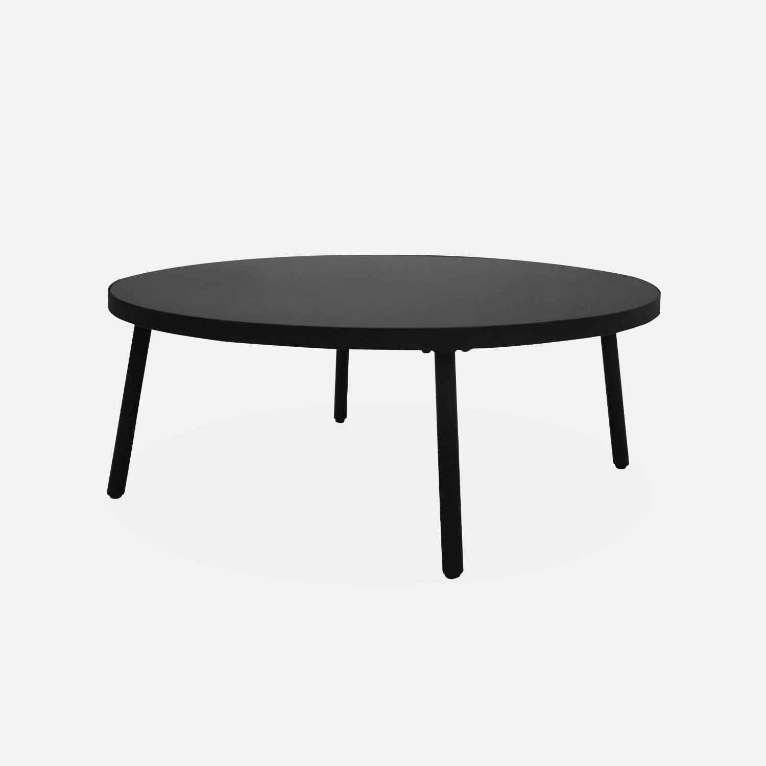 Salon De Jardin Bas, Résine Tressée Effet Rotin, 4 Places Couleur : Beige – Image 7