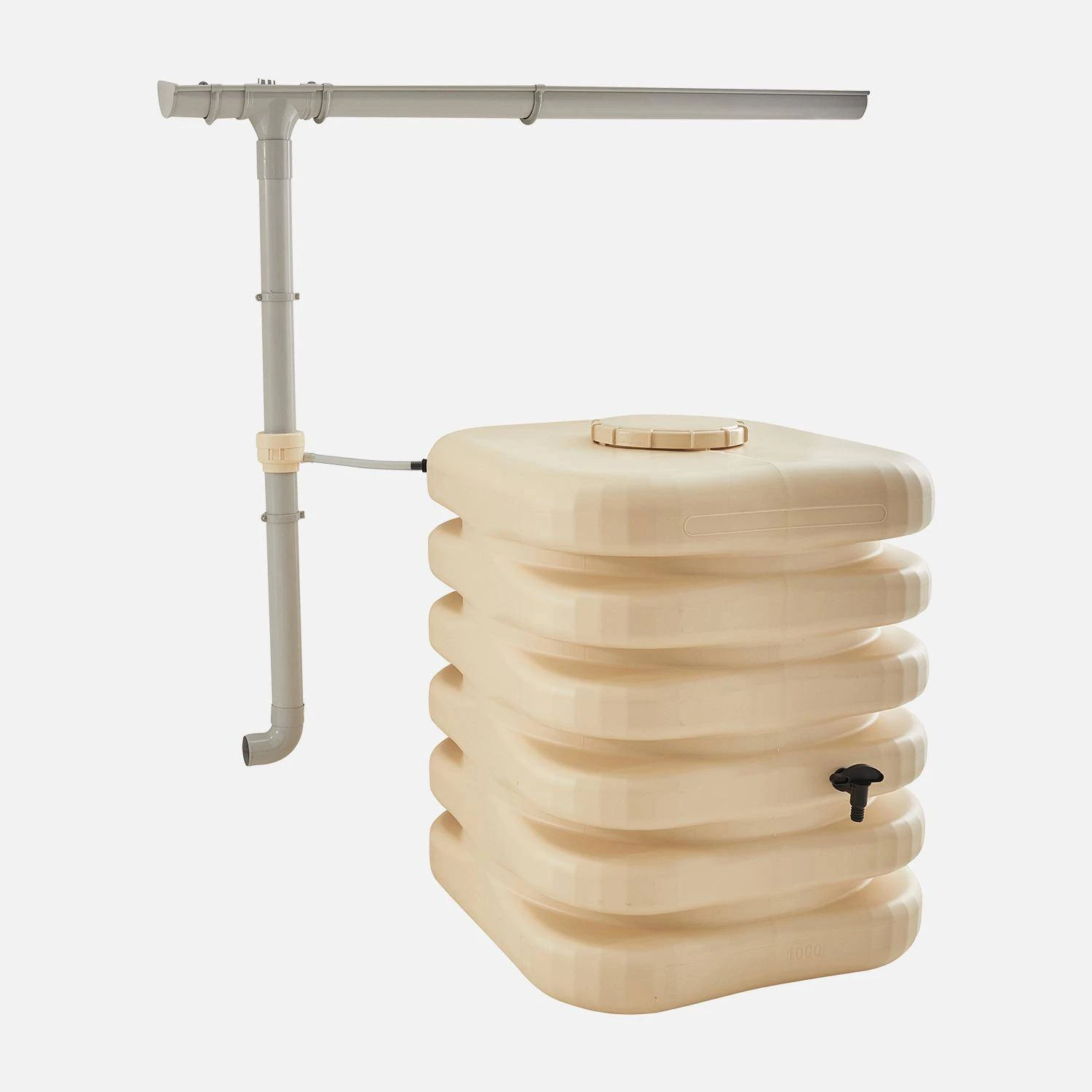 Récupérateur D'eau Cubique 1000L Couleur : Beige – Image 2