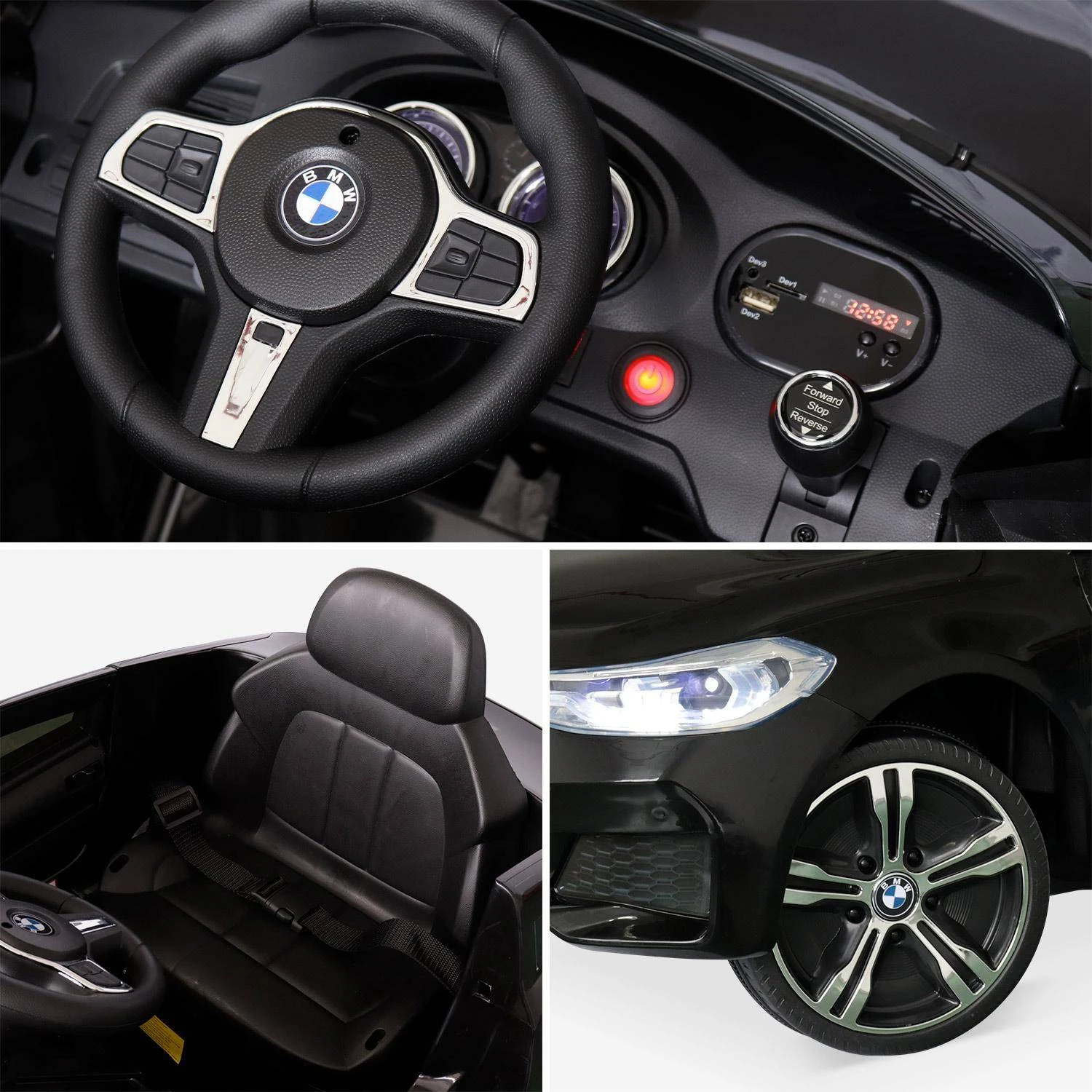 Voiture électrique Enfant BMW Série 6 GT 12V, 1 Place Couleur : Noir – Image 5