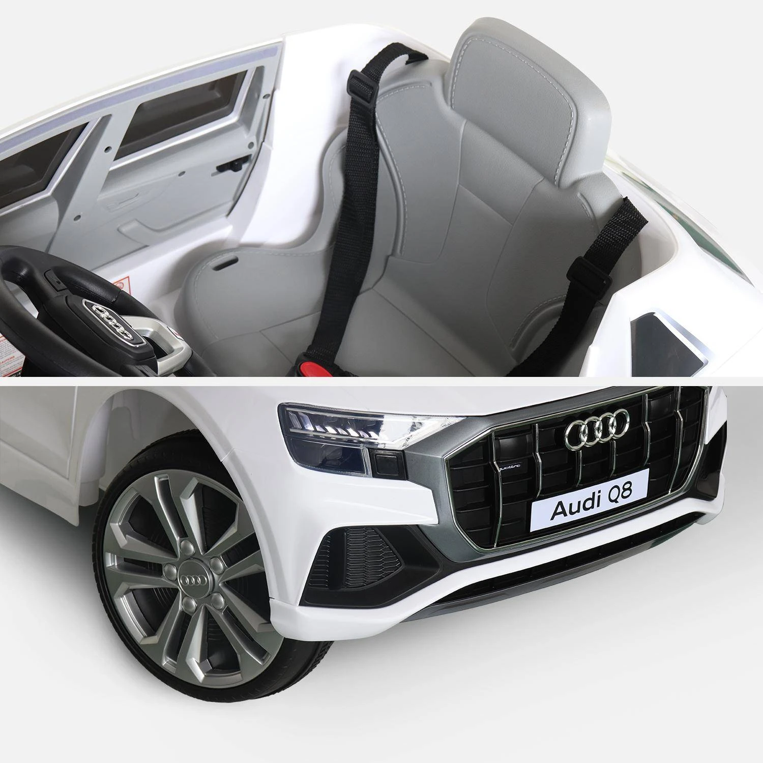 Voiture électrique Enfant Audi Q8 12V, 1 Place Couleur : Blanc – Image 5