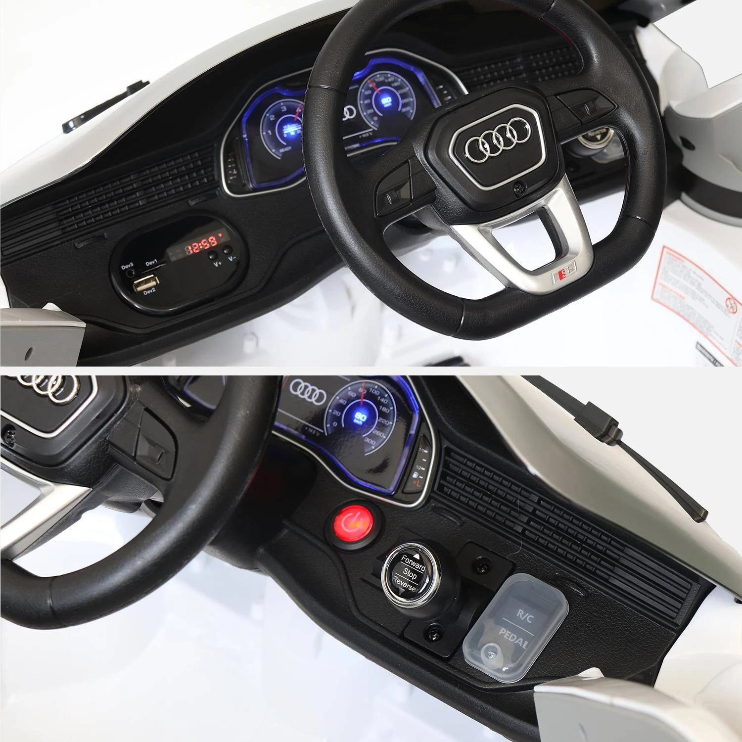 Voiture électrique Enfant Audi Q8 12V, 1 Place Couleur : Blanc – Image 4