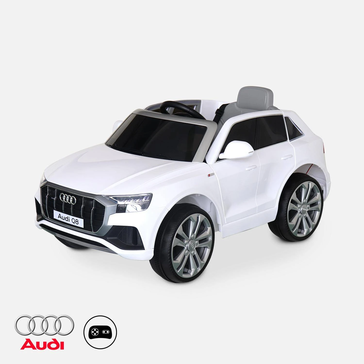 Voiture électrique Enfant Audi Q8 12V, 1 Place Couleur : Blanc