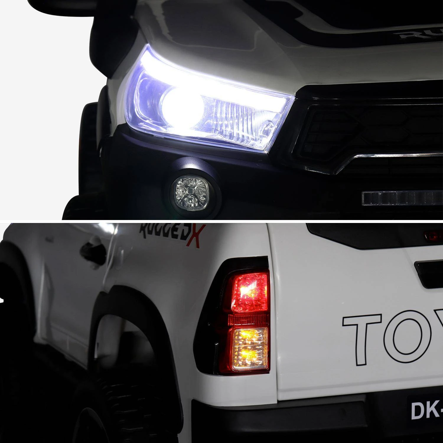 Voiture électrique Enfant Toyota Hilux 12V, 2 Places Couleur : Blanc – Image 9