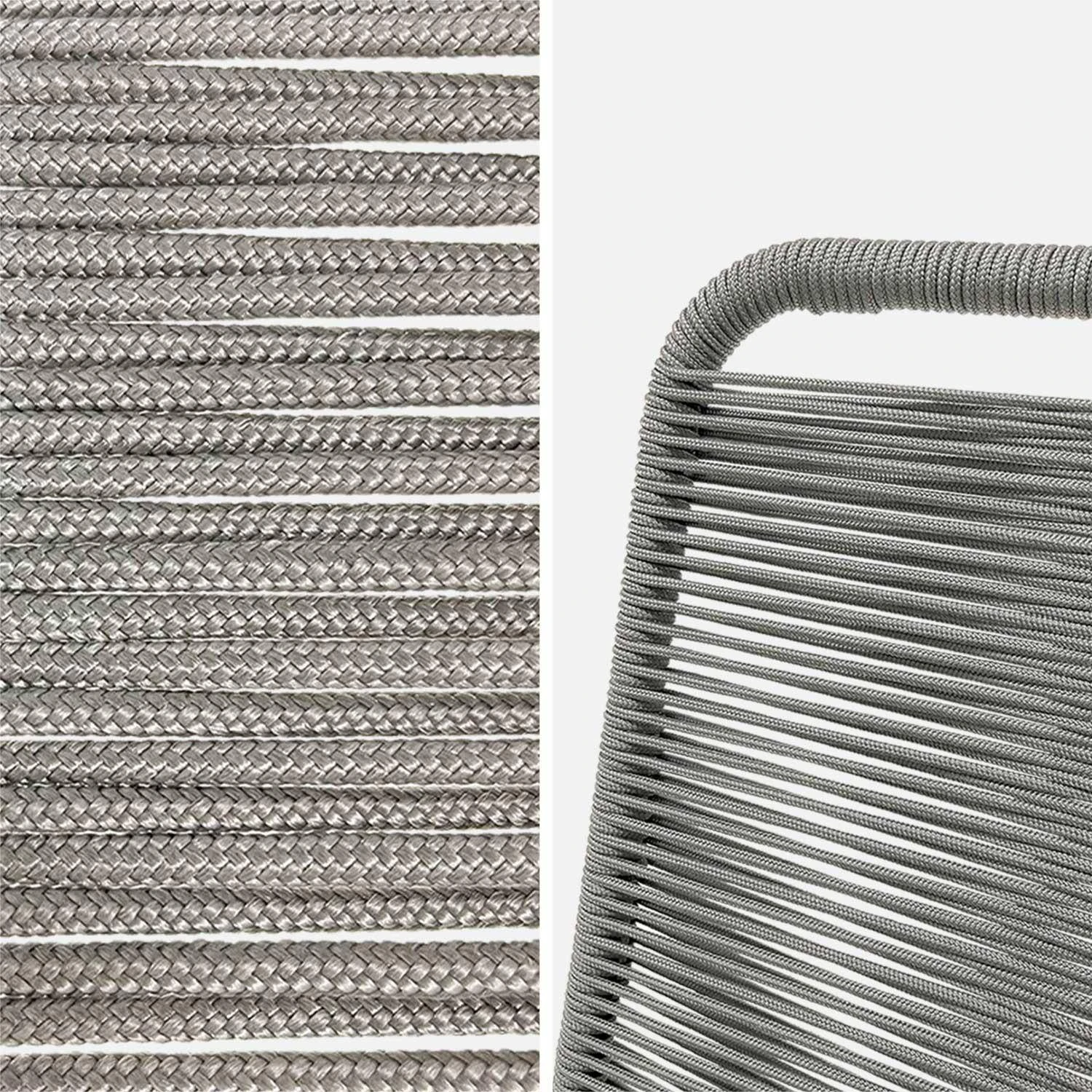 Chaise Jardin En Corde Empilable (lot De 2) Couleur : Gris Clair â Image 6