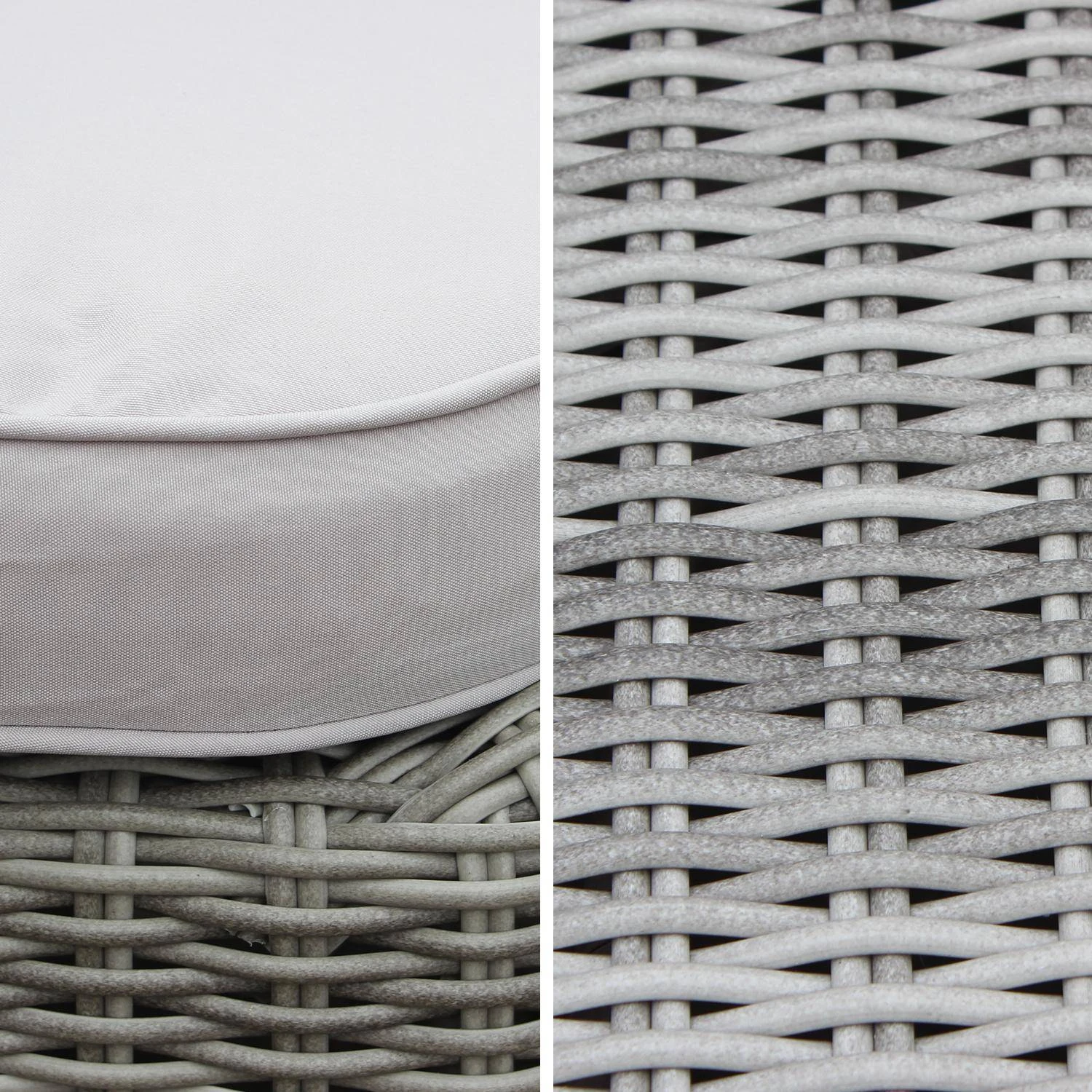 Salon De Jardin Résine Tressée 4 Places Couleur : Nuances De Gris / Gris Clair – Image 5