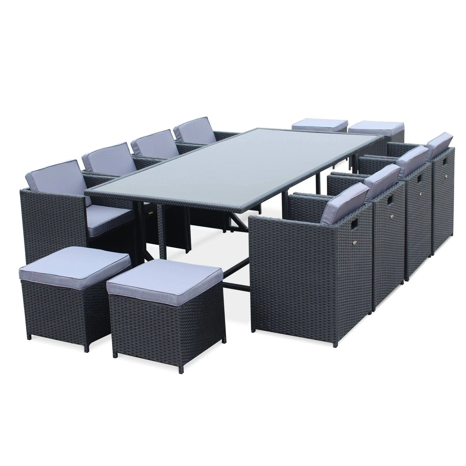 Table De Jardin Vasto 12 Et Sa Housse Couleur : Noir / Gris â Image 2