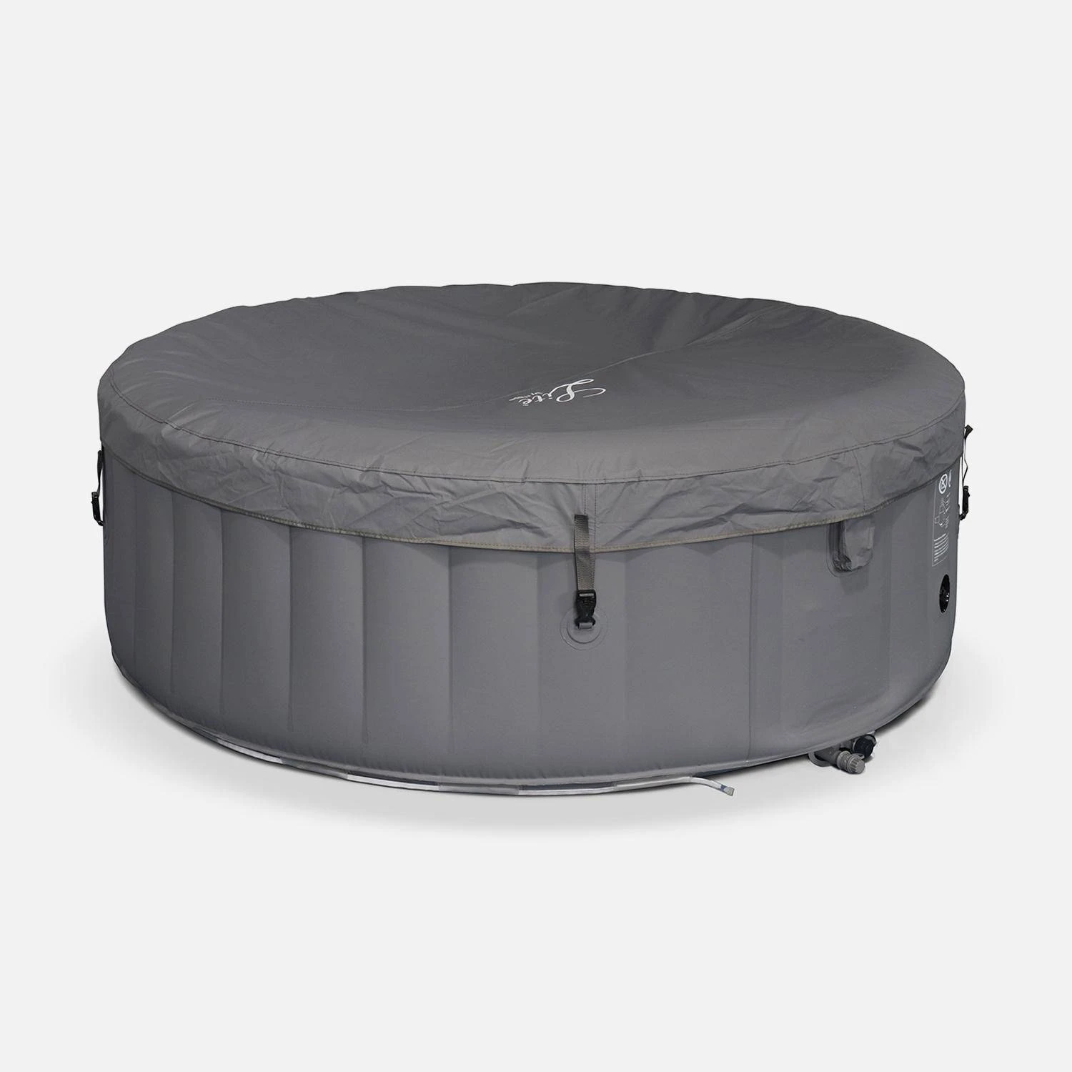 Spa Gonflable 4 Places Rond Bande LED, Système Anti-gel, Bâche – Image 2