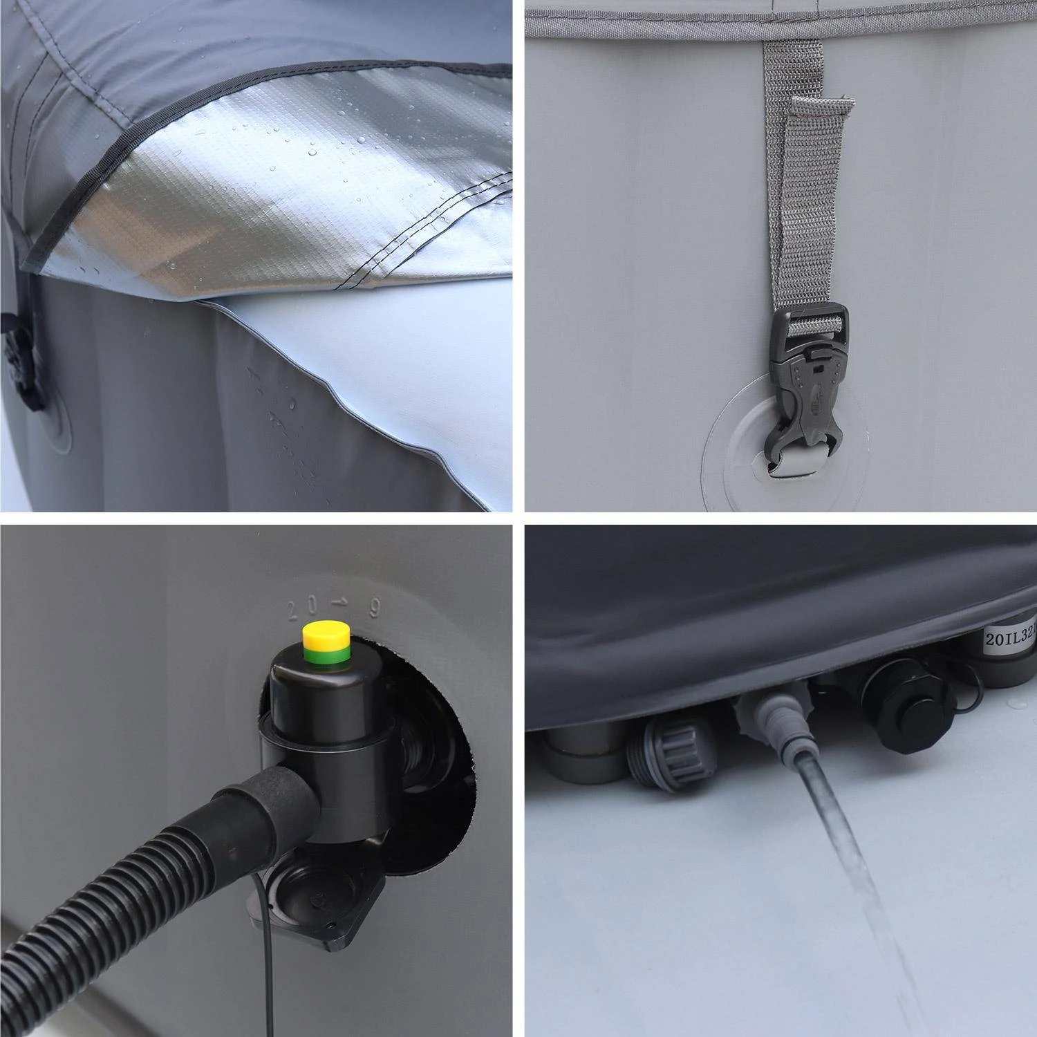 Spa Gonflable 6 Places Carré, Système Anti-gel Et Bâche – Image 3