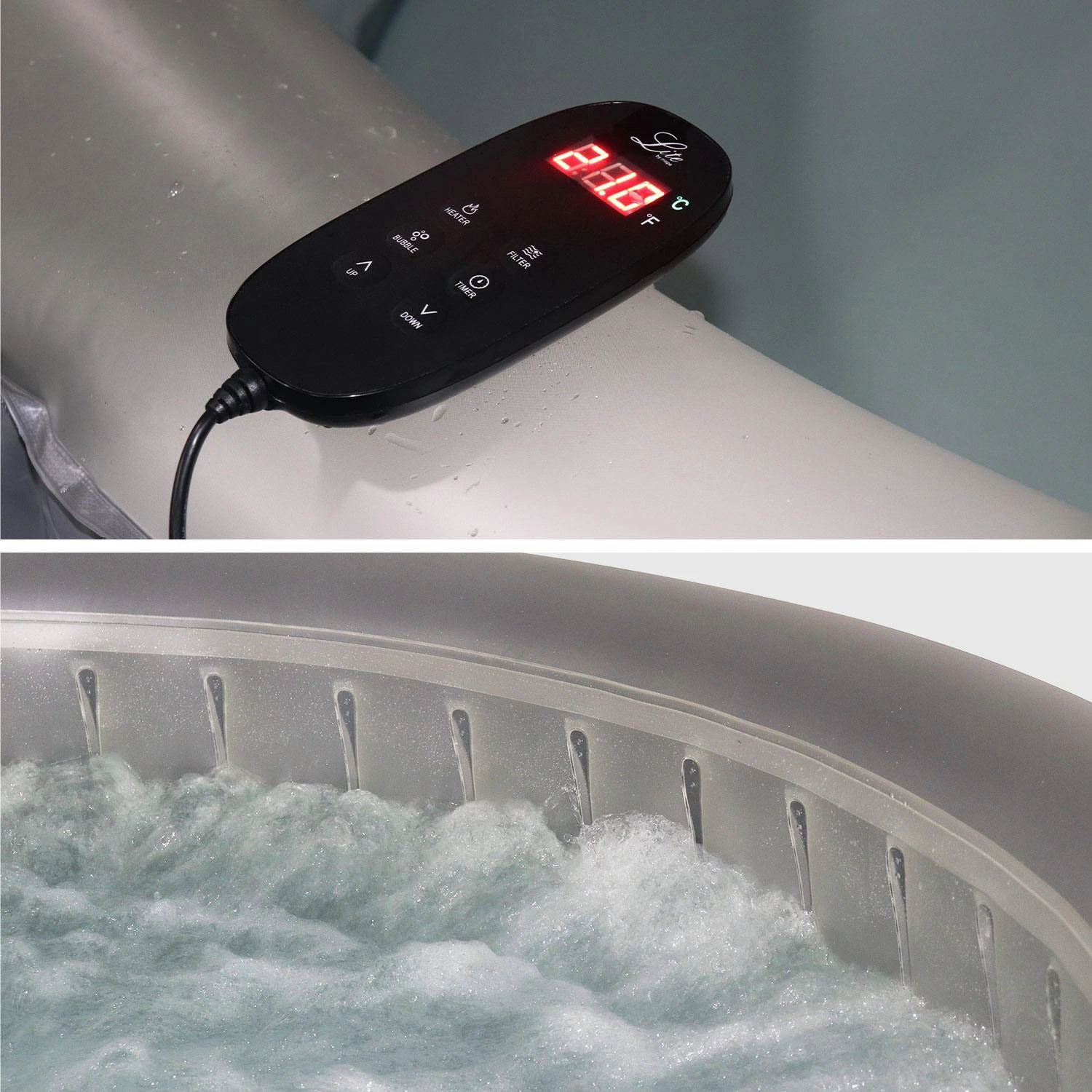 Spa Gonflable 6 Places Rond Bande LED, Système Anti-gel, Bâche – Image 5