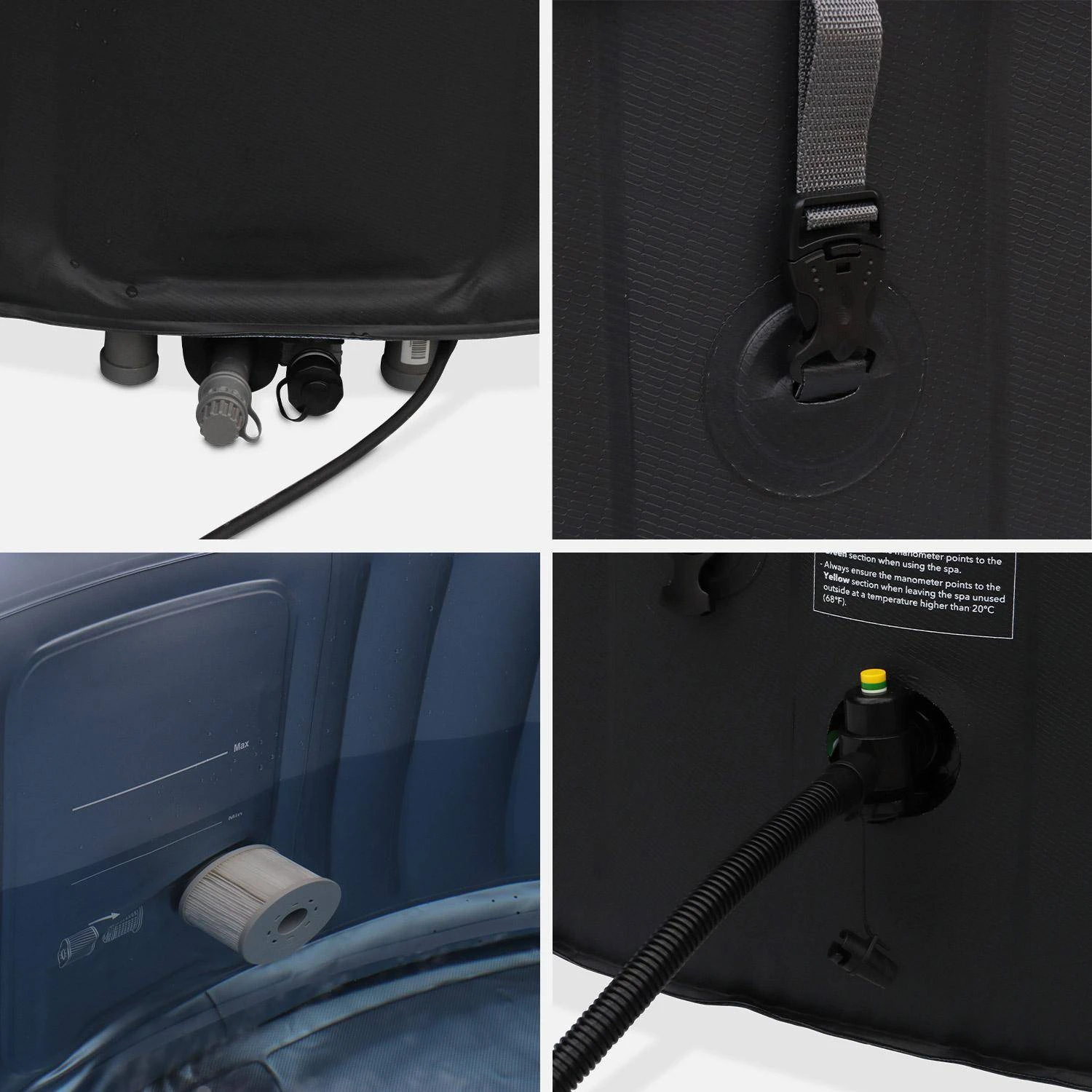 Spa Gonflable 8 Places Rond, Filtration MDC, Désinfection UVC, Bâche – Image 5