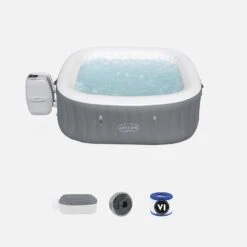 Spa Gonflable Lay-Z Spa Madeira ContrÎle WIFI 6 Places Carré Avec Accessoires