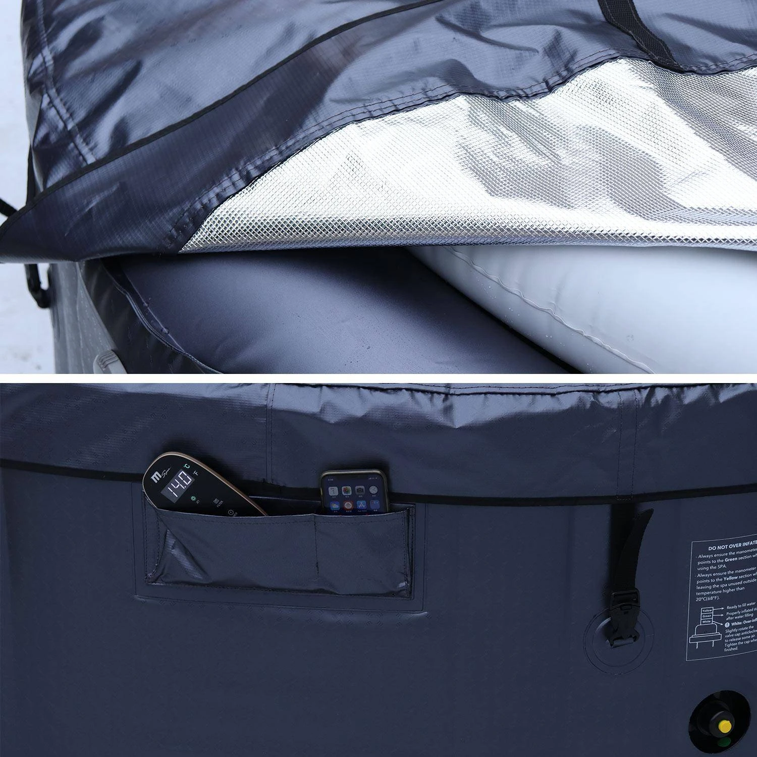 Spa Gonflable 6 Places Rond Jets Hydromassages Désinfection UVC, Anti Gel, M-one – Image 5