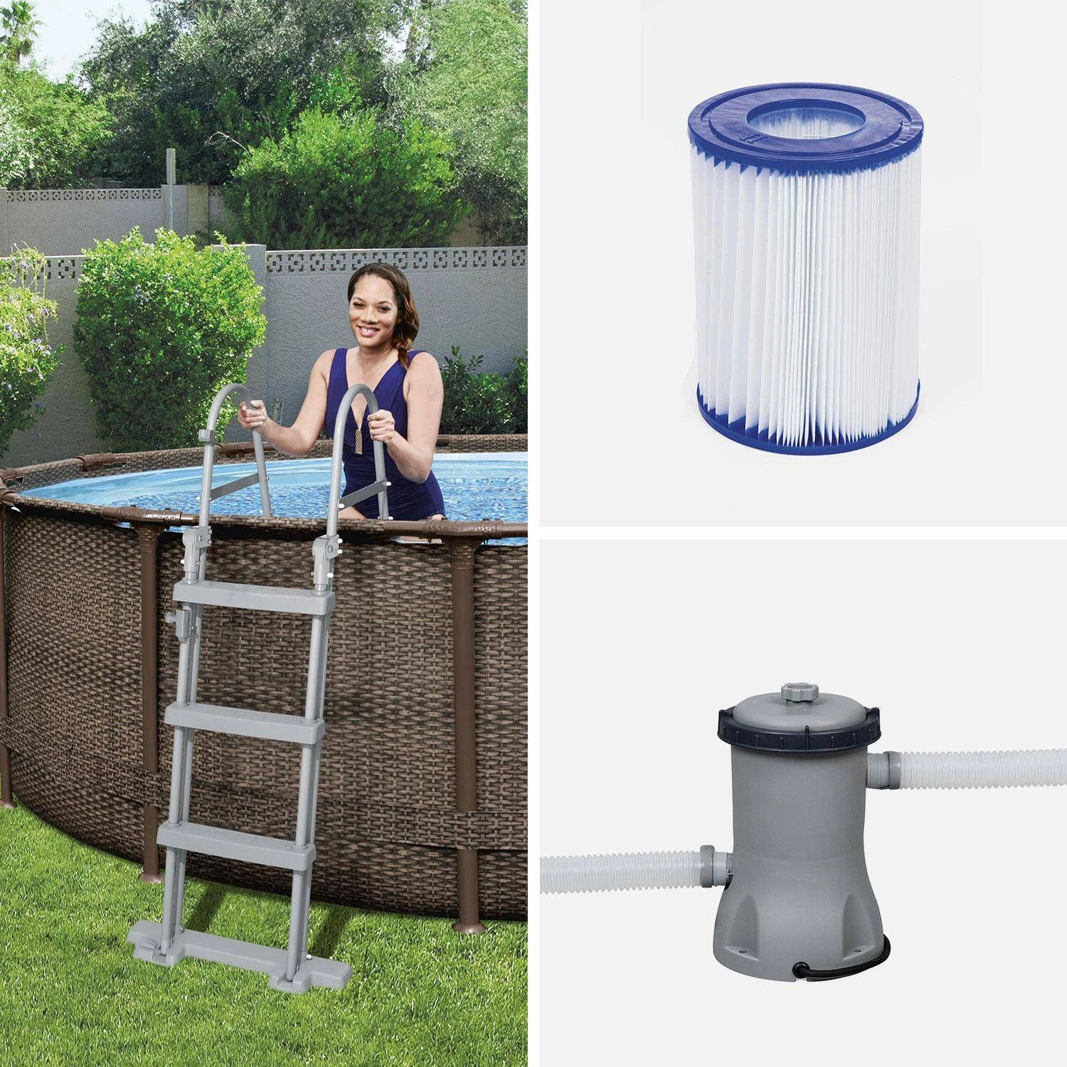 Piscine Tubulaire Ronde Avec Pompe, échelle Et Filtre Ø3,6m – Image 3