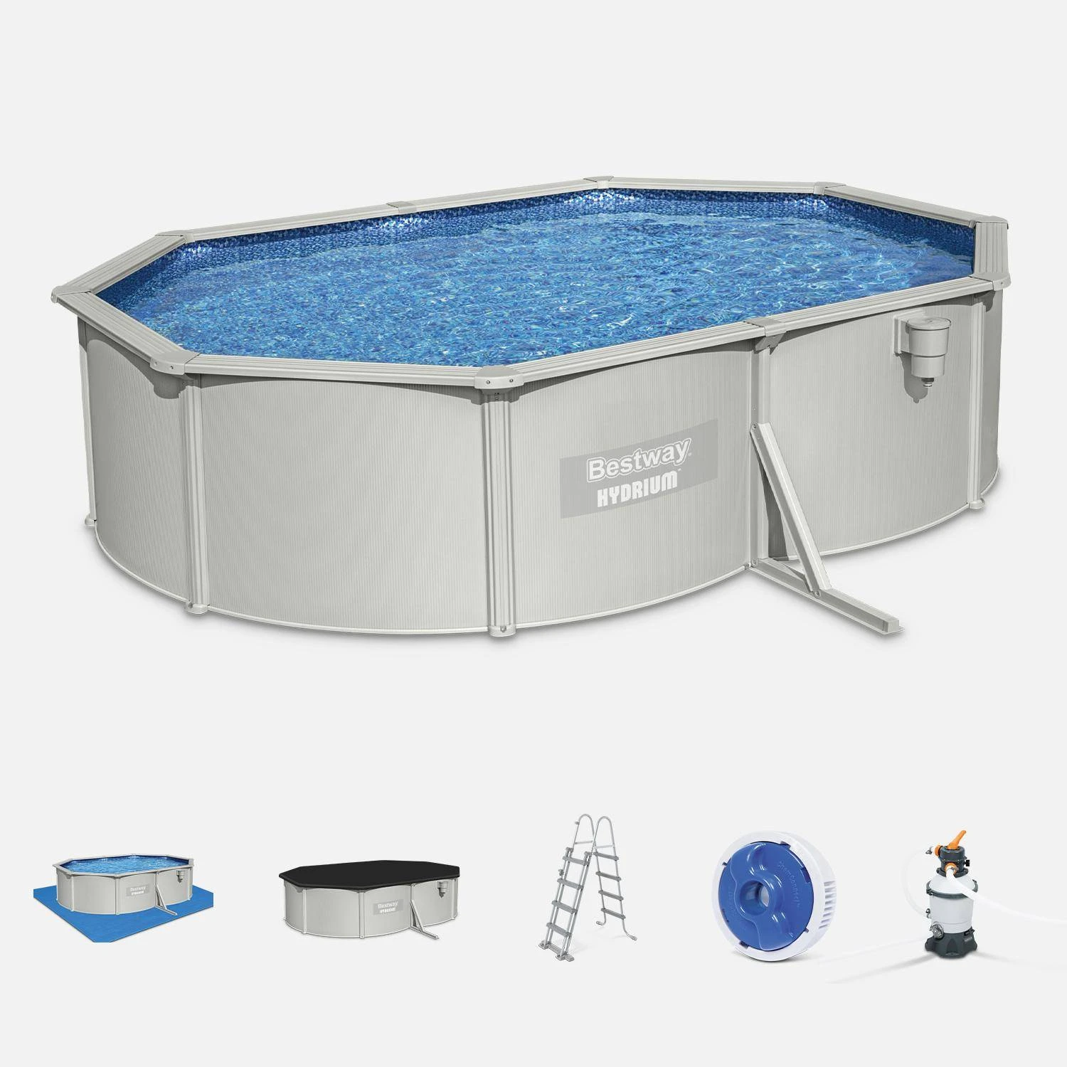 Piscine Hors Sol Ovale Avec Accessoires
