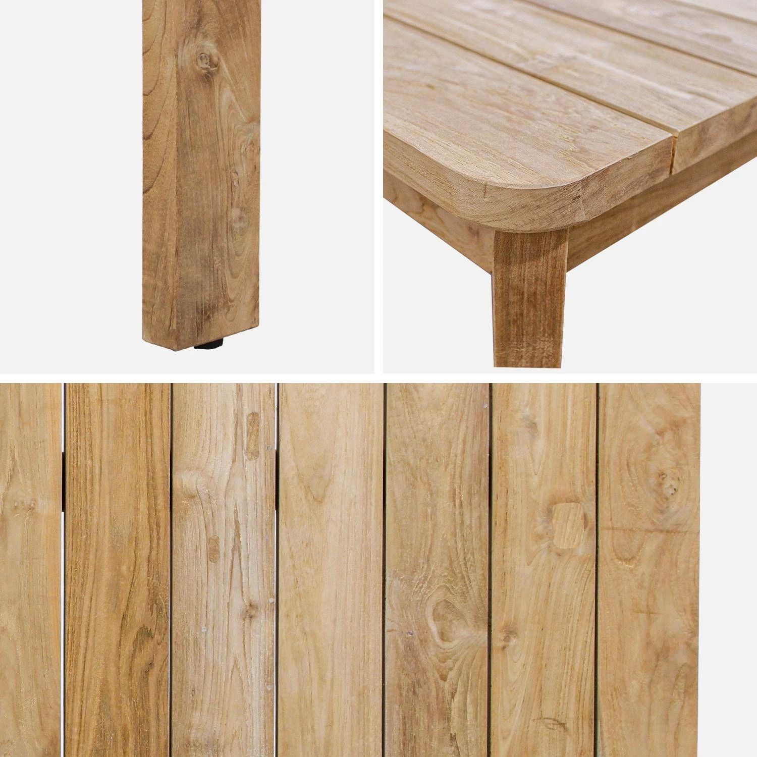 Table à Manger En Teck Recyclé 220cm + 6 Chaises Et 2 Fauteuils En Rotin Couleur : Noir – Image 5