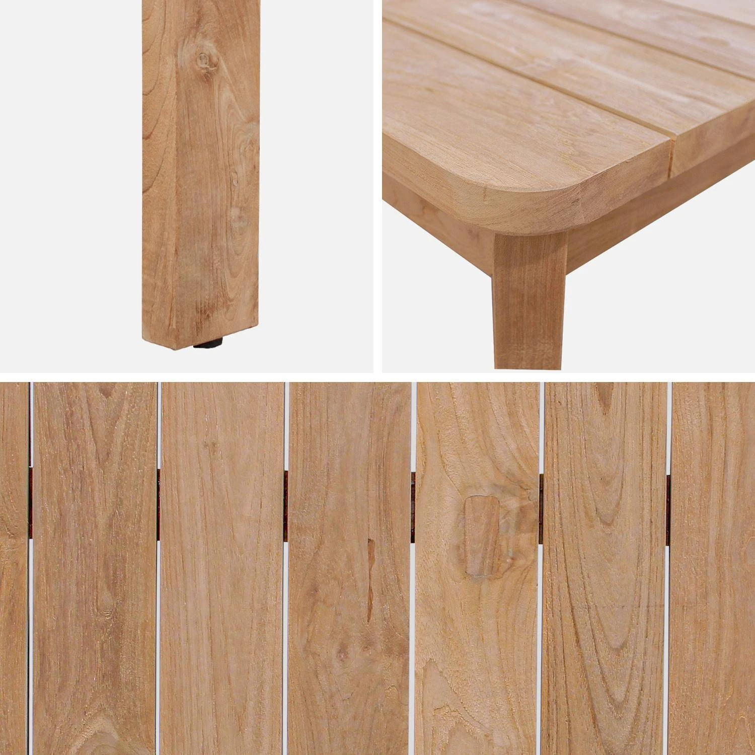 Table Intérieur/extérieur En Teck Recyclé, 8 Places 220cm – Image 7