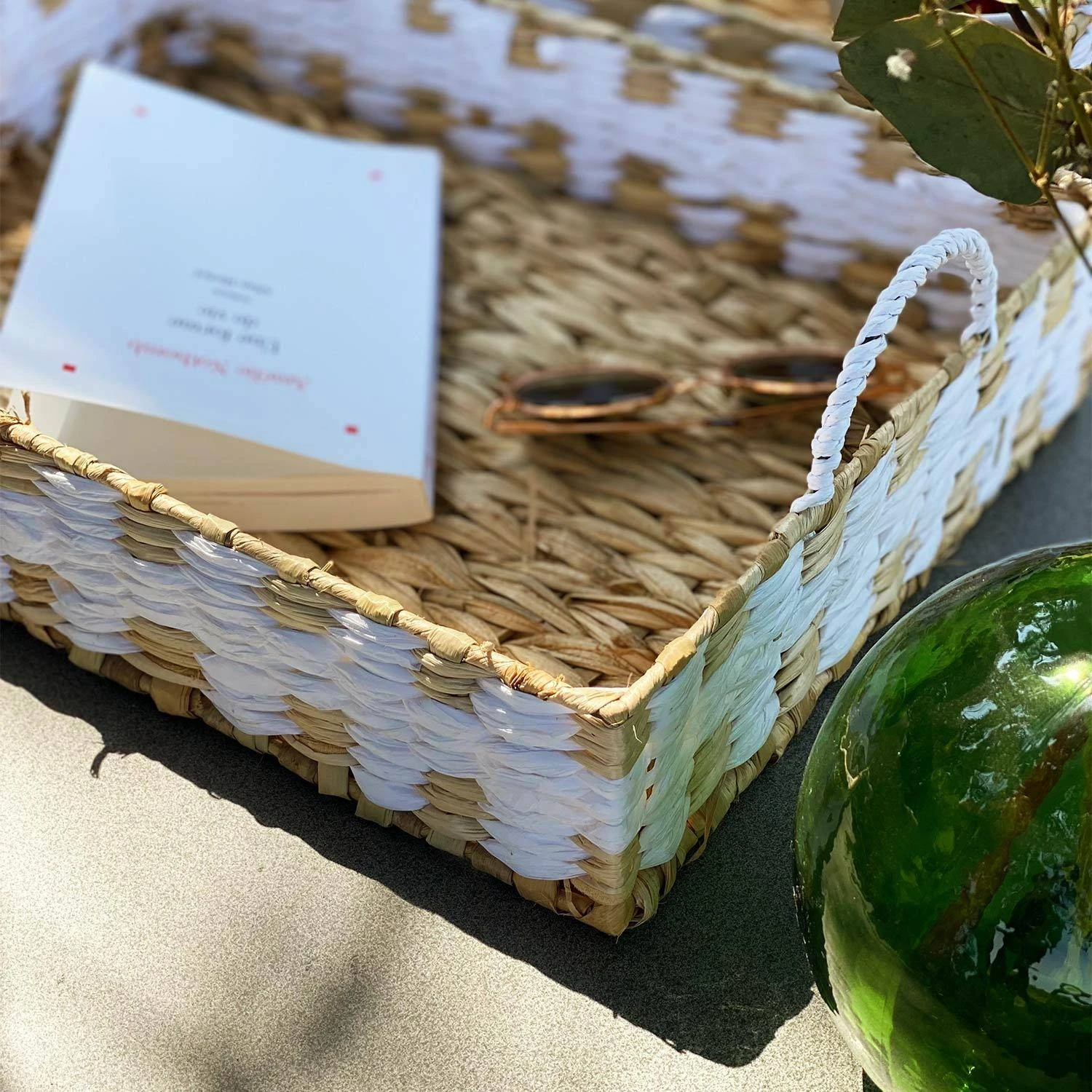 Plateau Avec Poignées Paille Tressée (lot De 2) – Image 4