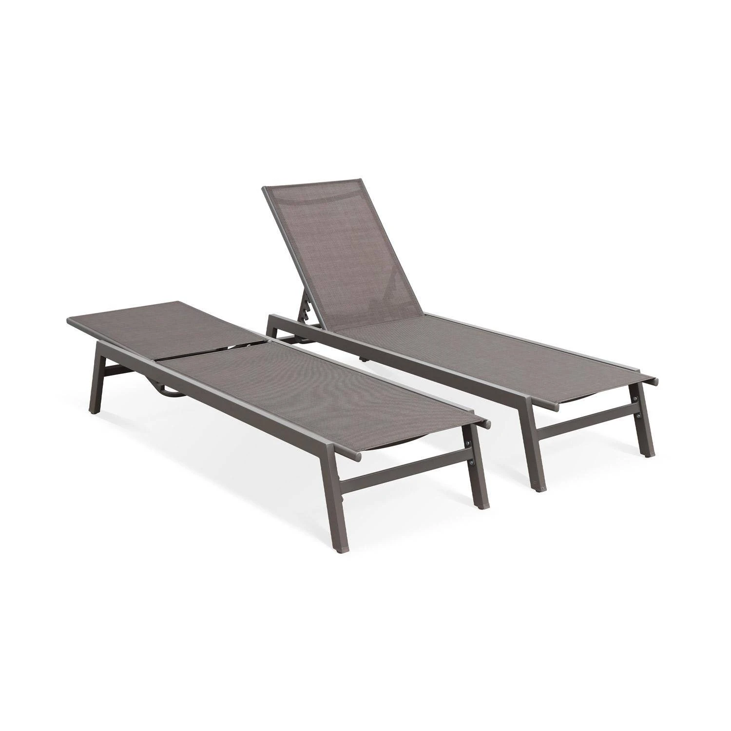 Bain De Soleil Aluminium Multi Position Et Empilable (lot De 2) Couleur : Taupe â Image 2