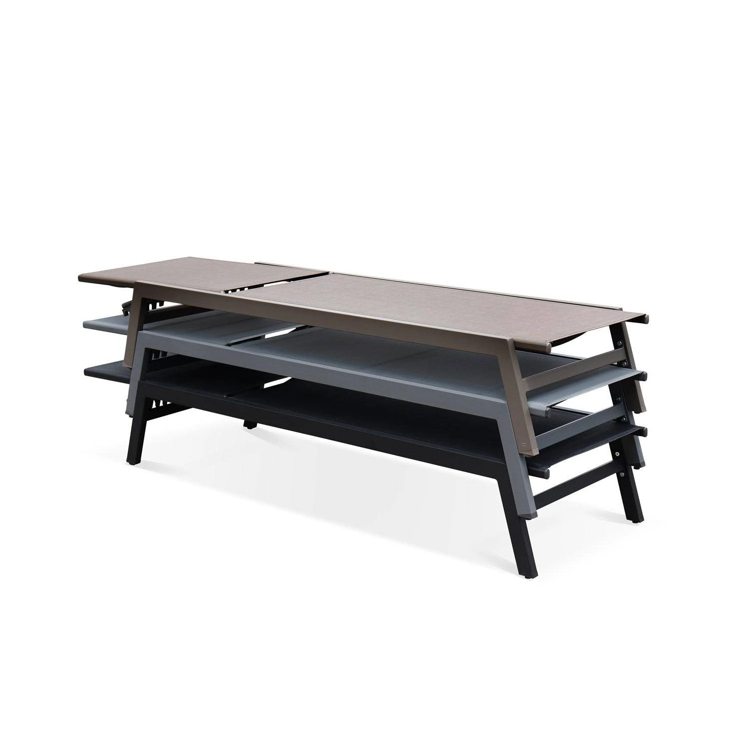 Bain De Soleil Aluminium Multi Position Et Empilable (lot De 2) Couleur : Taupe â Image 5
