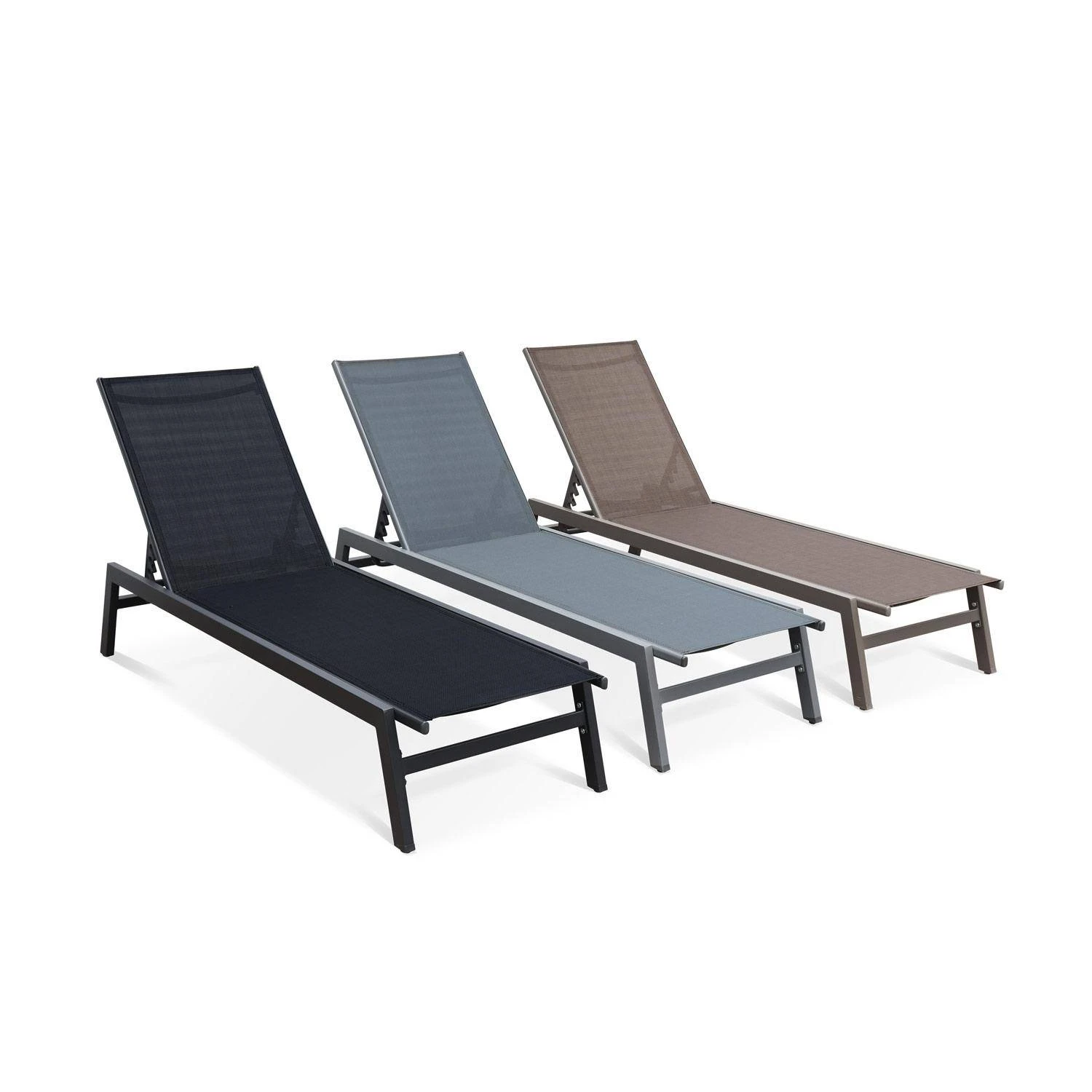 Bain De Soleil Aluminium Multi Position Et Empilable (lot De 2) Couleur : Taupe â Image 4
