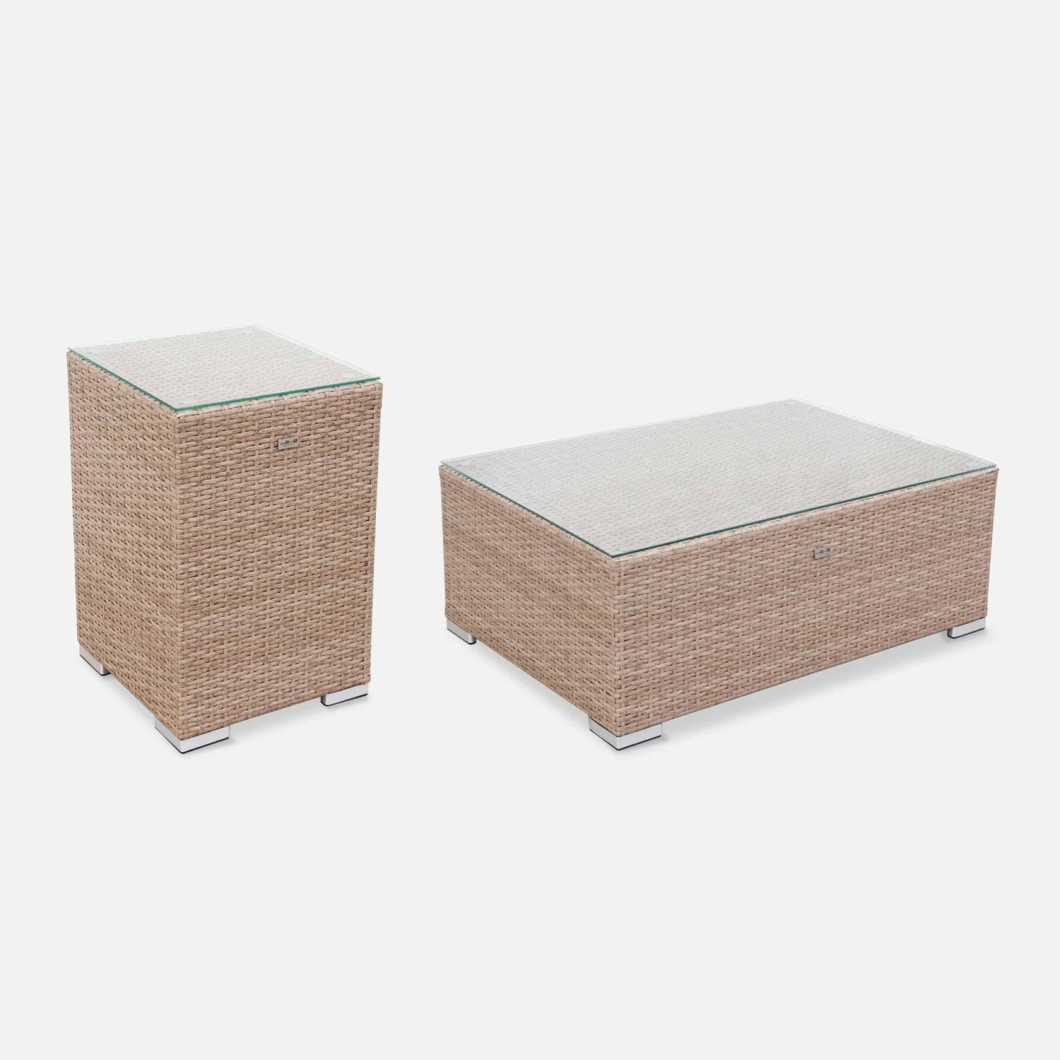 Salon De Jardin Résine Tressée 8 à 10 Places Couleur : Beige / Beige – Image 6