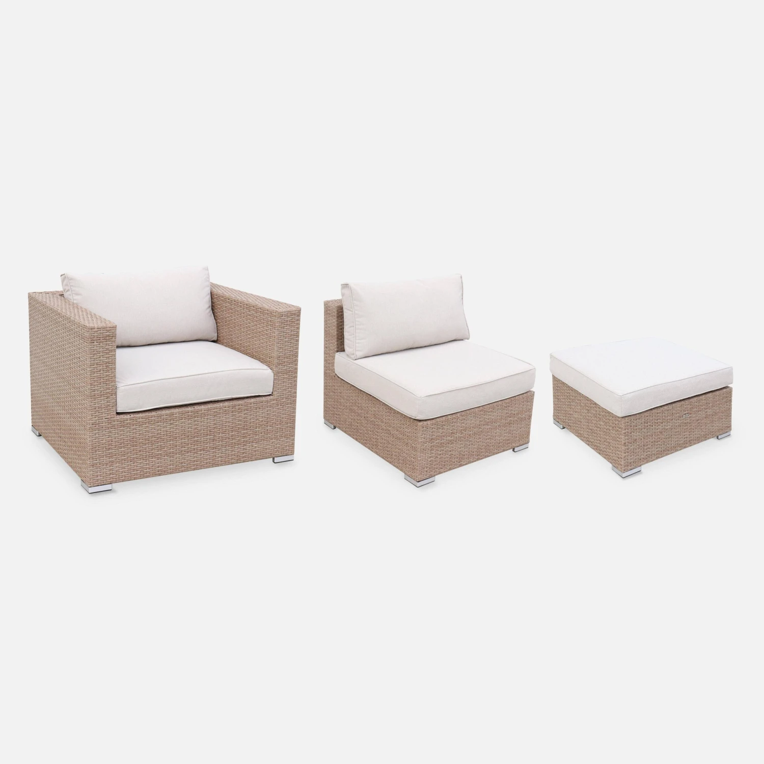 Salon De Jardin Résine Tressée 12 à 14 Places Couleur : Beige / Beige – Image 5