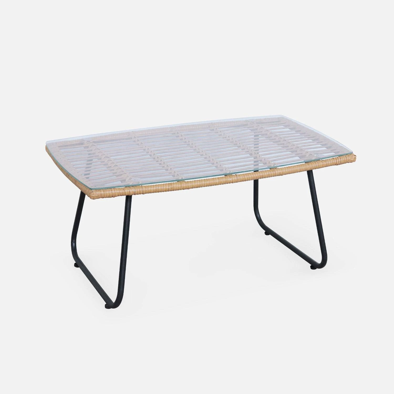 Salon De Jardin Résine Effet Rotin Et Métal 4 Places – Image 6