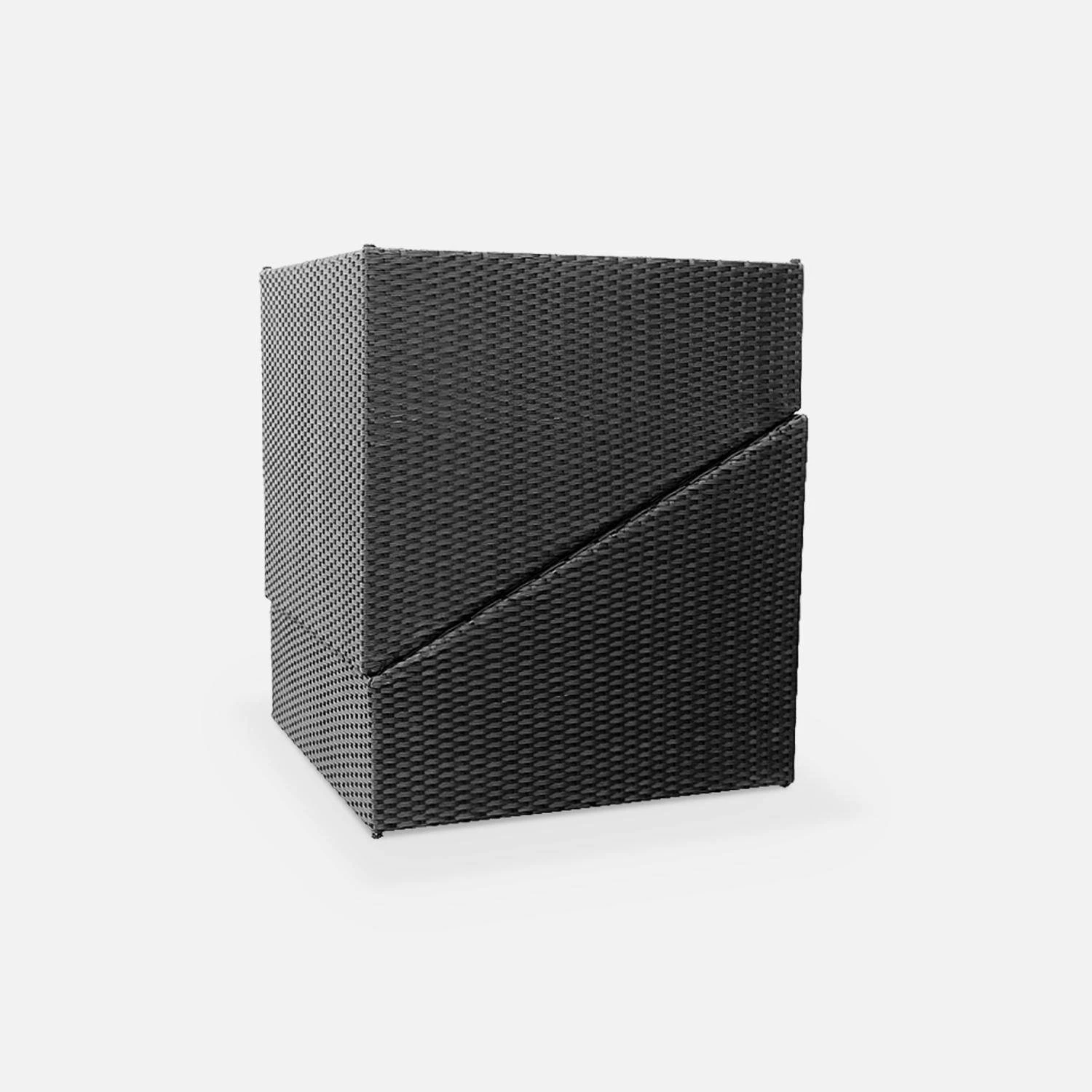 Salon De Jardin Triangle Résine Tressée 2 Places Couleur : Noir / Ecru – Image 5